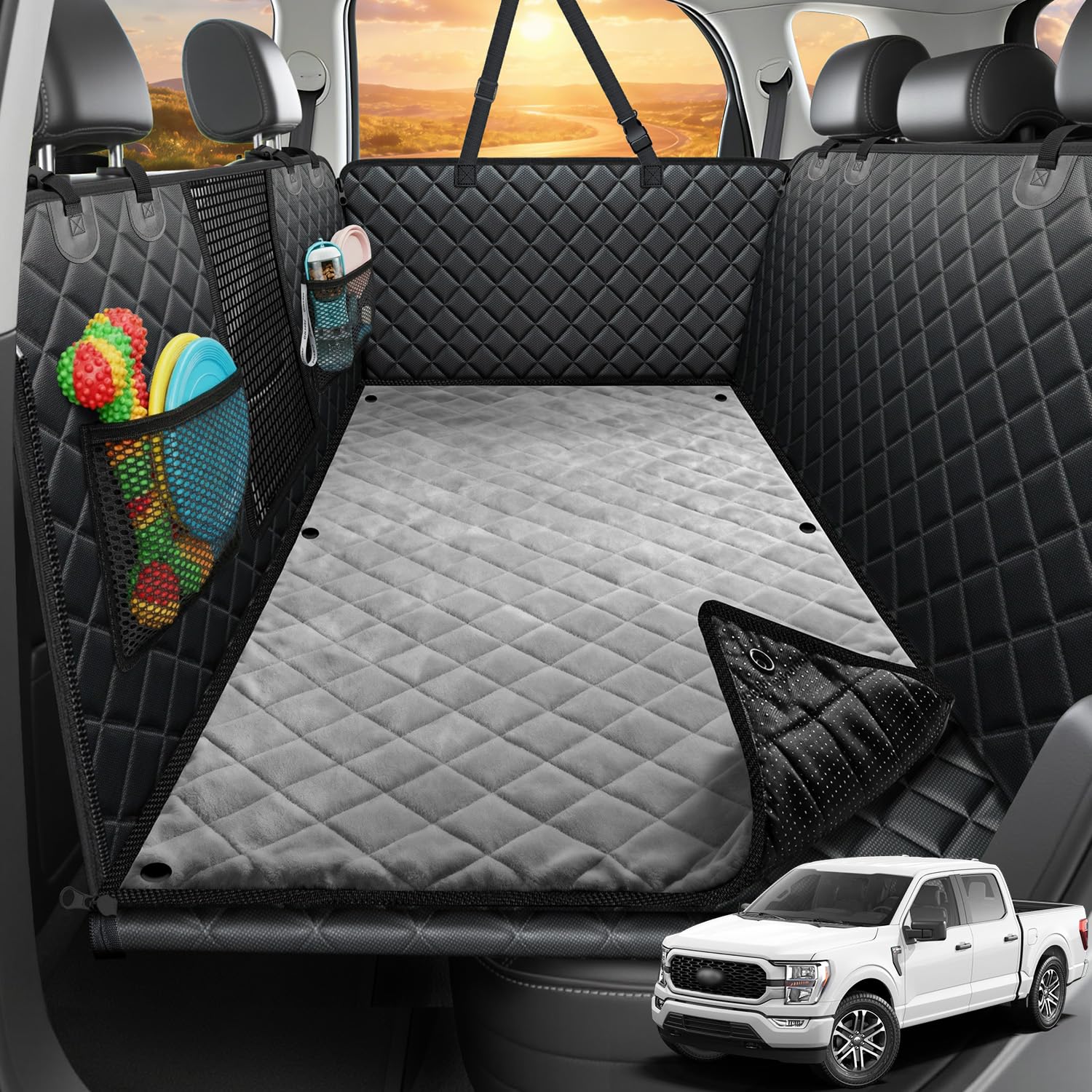 Photo 1 of *MINOR DAMAGE* URPOWER 2026 Upgraded Back Seat Extender for Dogs - Large Hard Bottom Dog Car Seat Cover Holds 550lbs, Waterproof Dog Hammock Pet Bed with High-Density Foam Non-Slip Backseat Protector