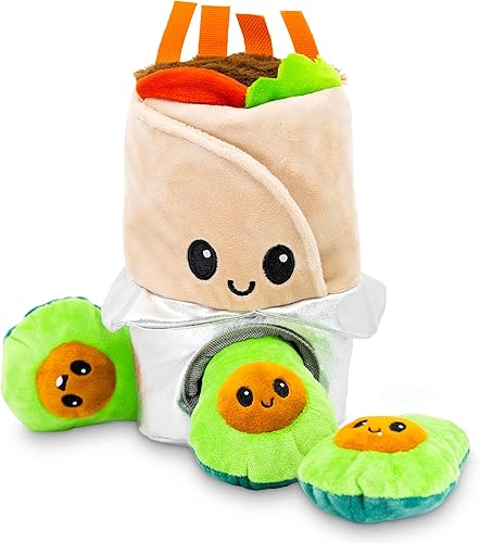 Pet Craft Supply Hide and Seek - Juguetes de peluche para perros arrugados, chirriantes, interactivos, rompecabezas de actividades de madriguera,