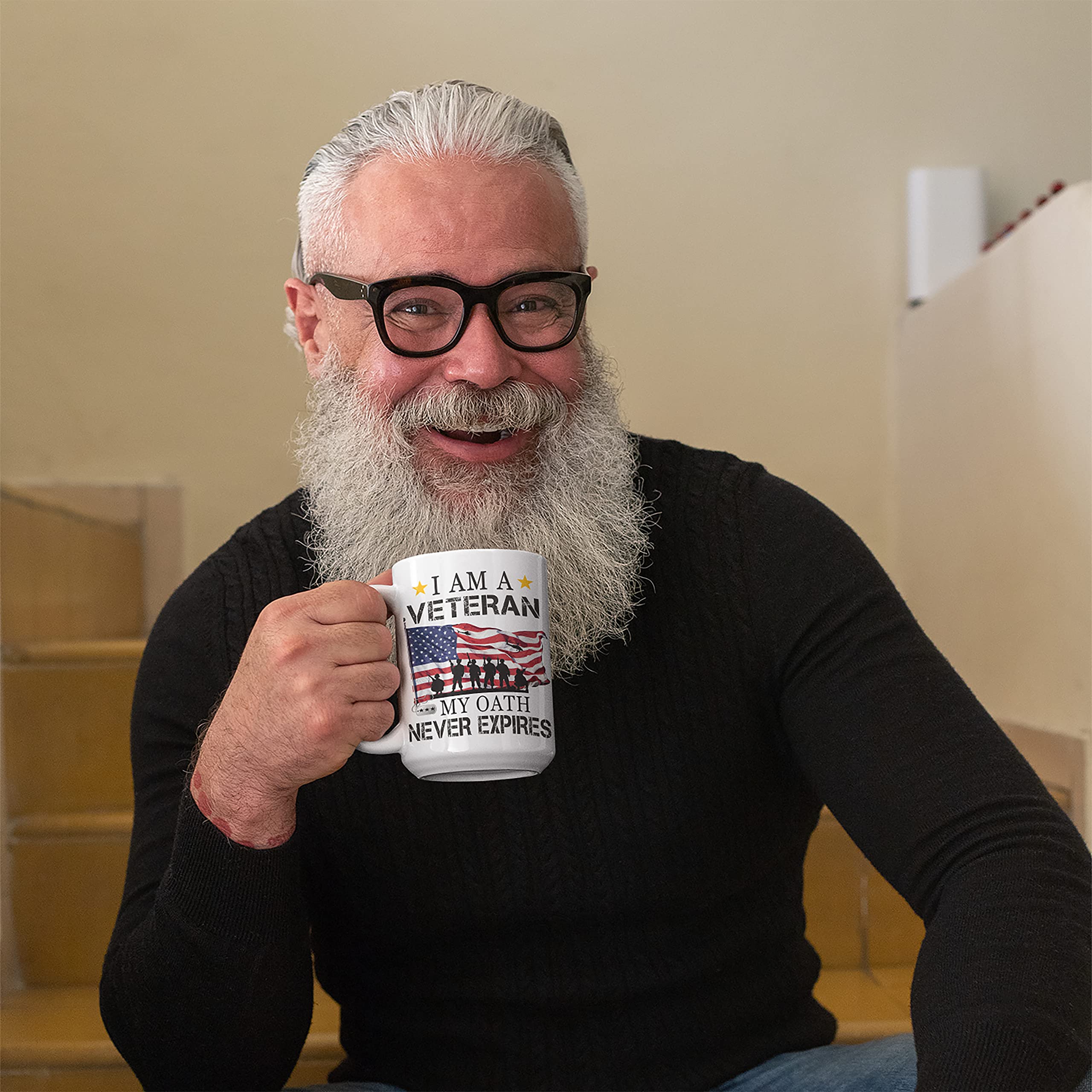 Tattered USA Flagge Veteranen-Kaffeetasse – Geschenk Für Military Vet Mit Humor