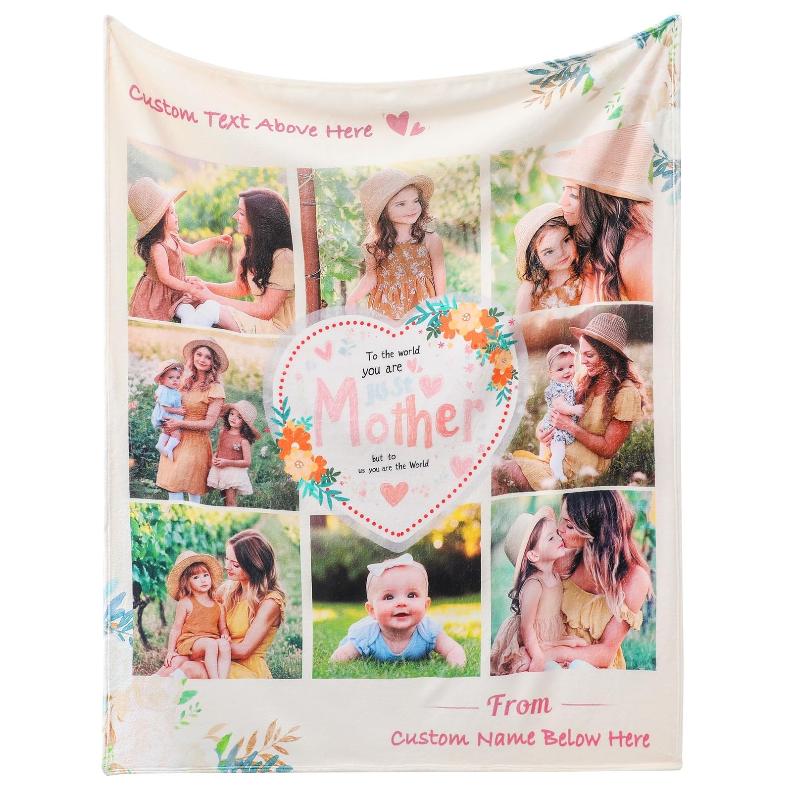 Urijk Personalised Photo Blanket - Customised Flannel Blanket For Mum, Kids - Heartfelt Gift For Mother's Day — image 1