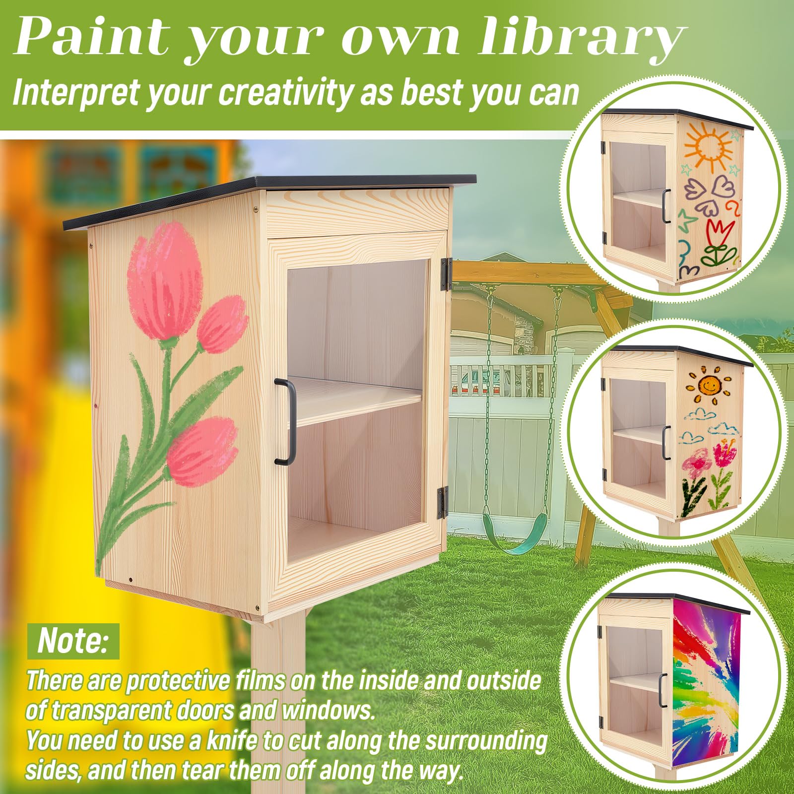 Wooden Little Library Box - Community Book Exchange -6 Wooden Little Library Box - Community Book Exchange -6