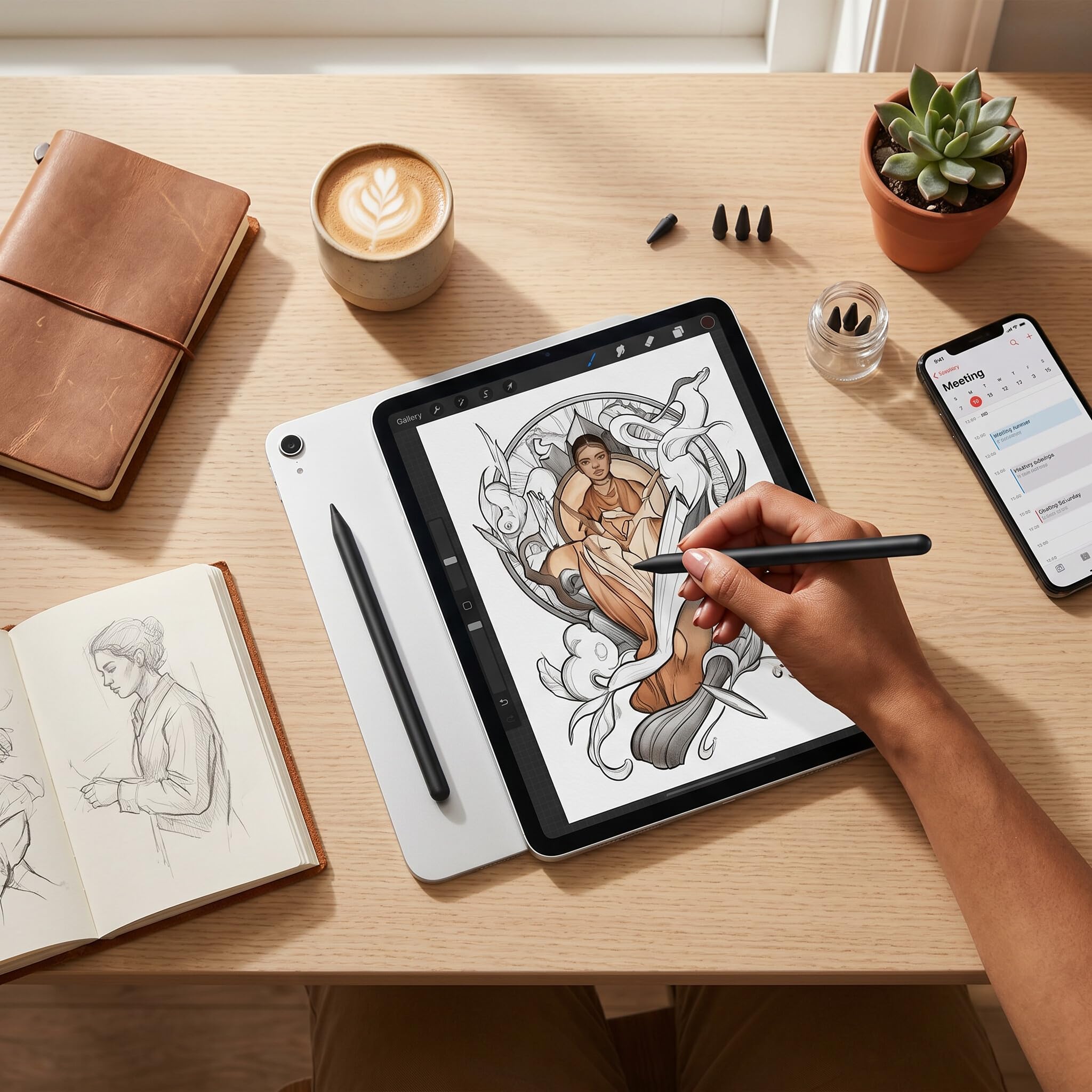 Penna Stilo per Tablet per Touch Screen, Penna Touchscreen Digitale Magnetica Ad Alta sensibilità Penna per Tablet con Punta Precisa Nera per Android per Dispositivi IOS