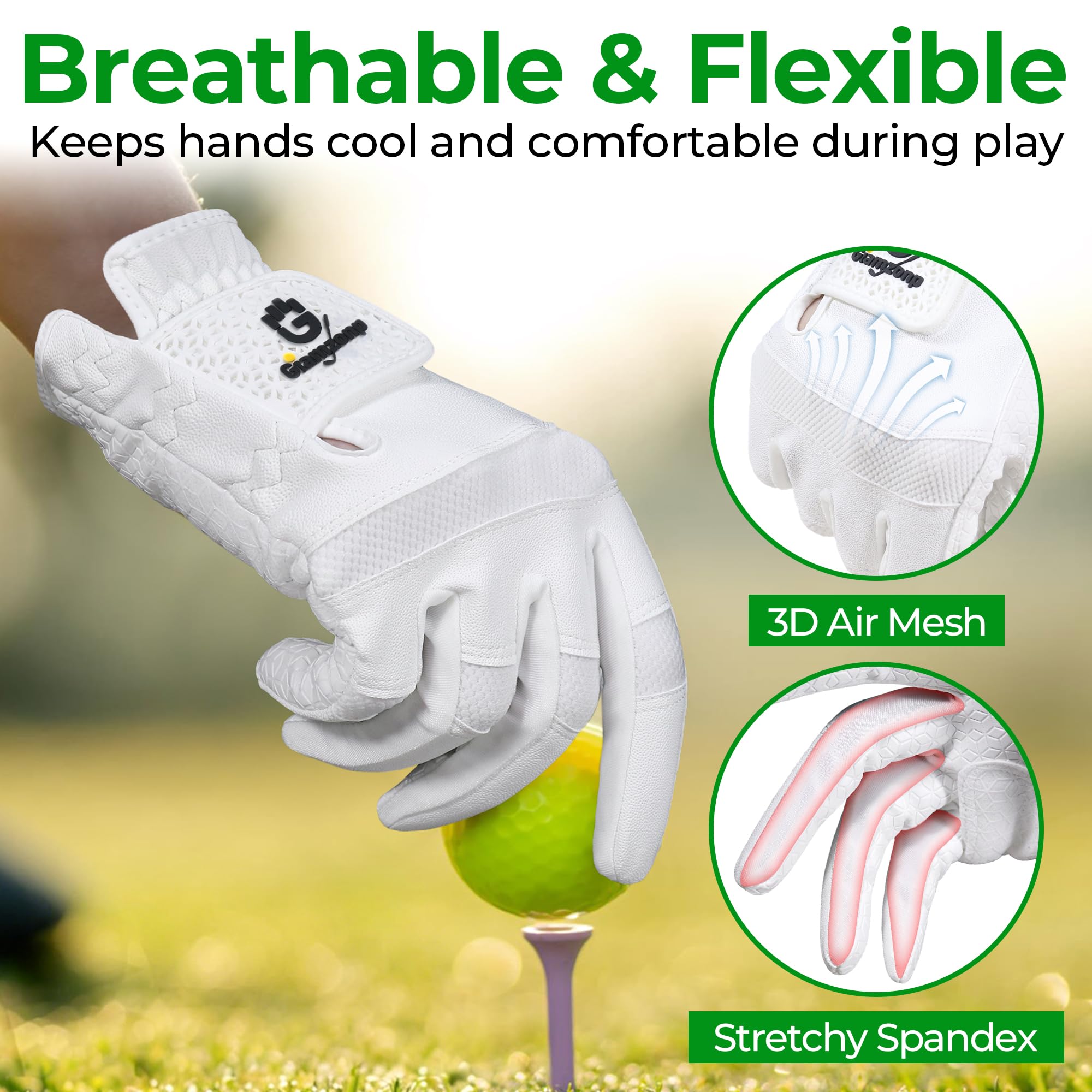 GIAMZONP Womens Golf Glove for Left or Right Hand 1 Pack, Breathable Lightweight Ladies Golf Glove with Non-Slip Grip for Women Golfers - Image 4