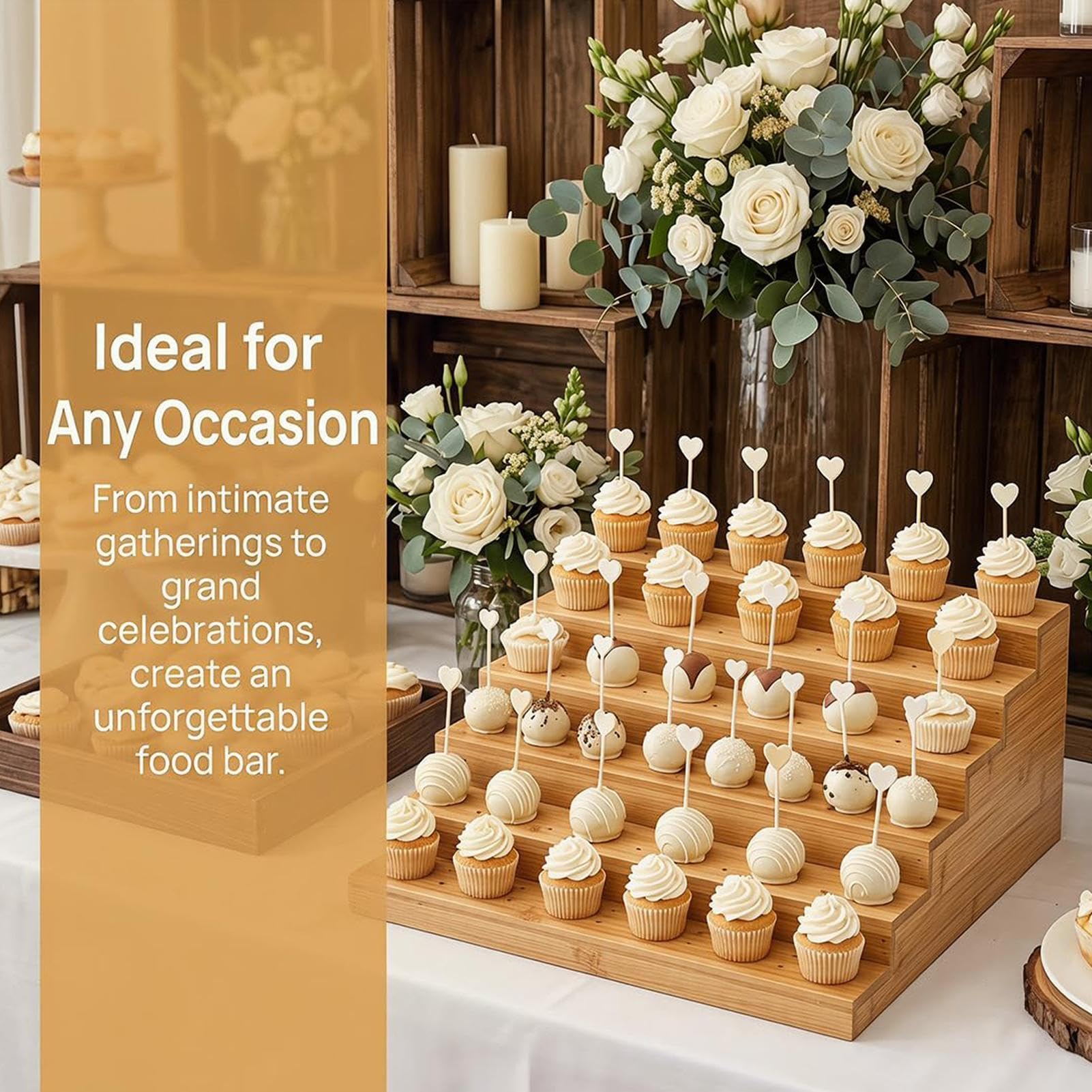 Soporte Para Brochetas Soporte Servicio De Queso Niveles | Expositor Brochetas Alimentos para Carnes Quesos Catering Barbacoas Bufés Bodas y Eventos Cóctel Celebraciones Reuniones
