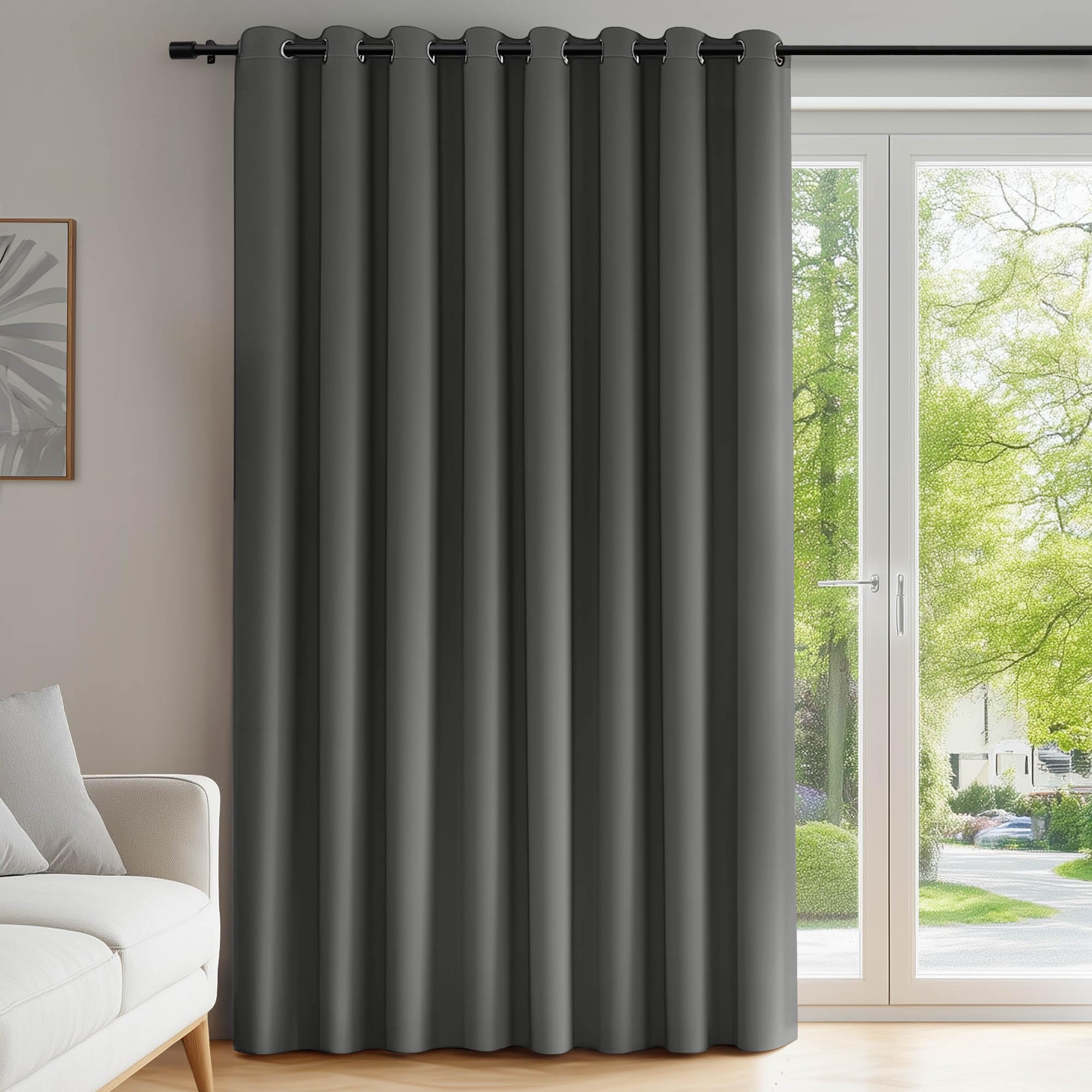 Deconovo Oscuranti per Interni Camera da Letto 290 CM Altezza, Oscurante Termica Isolante con Anelli per Finestre Moderne 1 Pannello, 254 * 290 CM, Grigio Chiaro