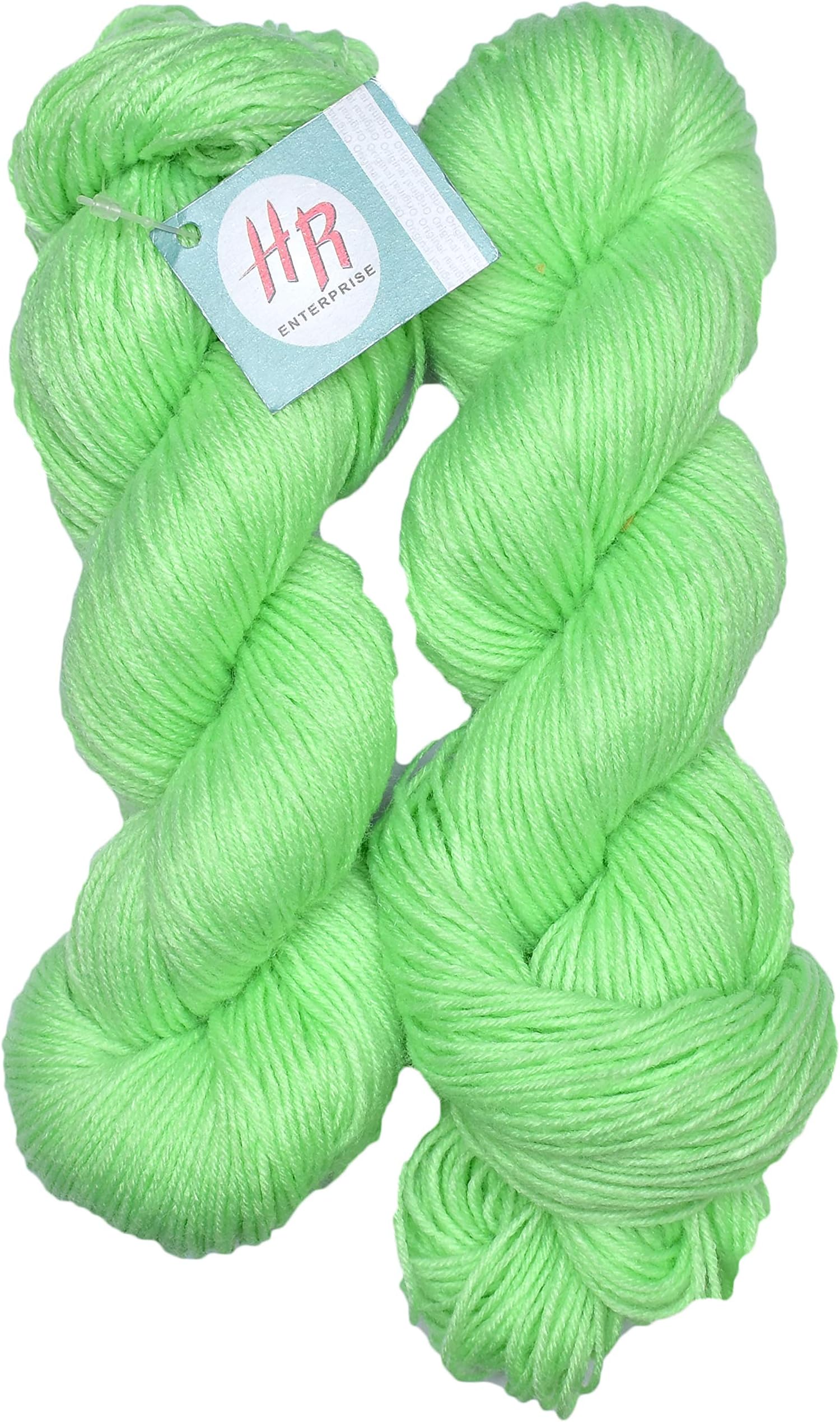 HR Enterprise Tin Tin Apple Green (200 gm) Wool Hank Hand Knitting Wool/Art Craft Soft Fingering Crochet Hook Yarn, Needle Knitting Yarn Thread Dyed