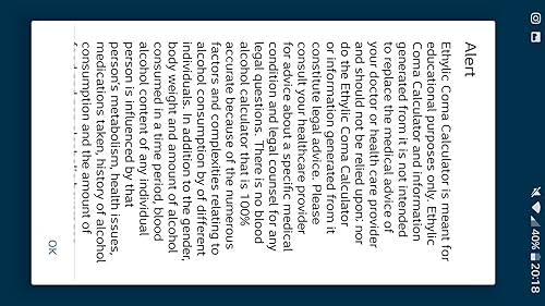 Ethylic coma calculator