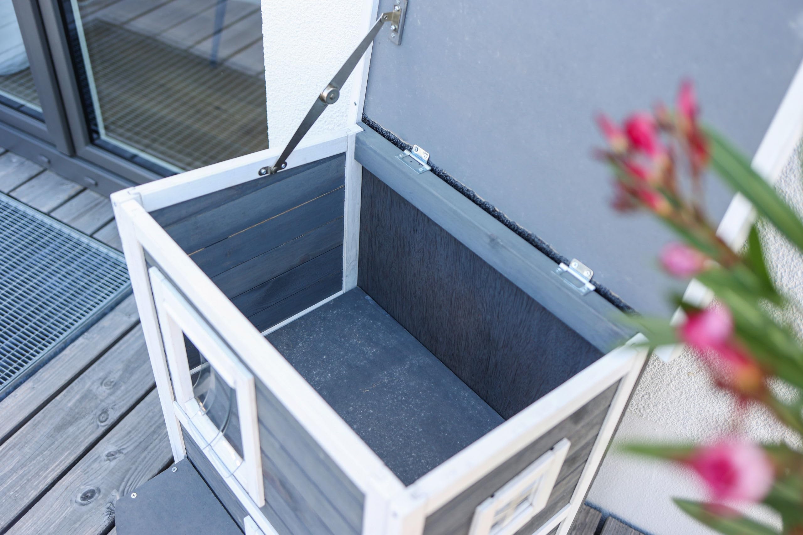 KERBL Pet - Casa Familiar para Gatos, Color Gris y Blanco, 57 x 55 x 80 cm