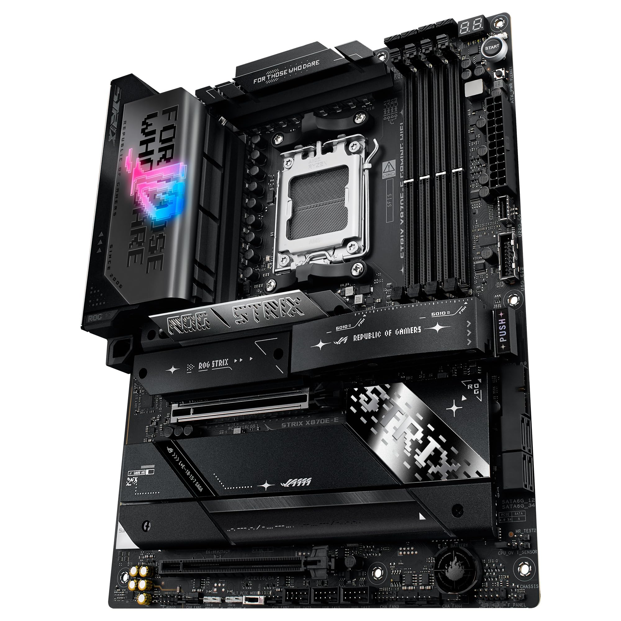 ASUS ROG Strix X870E-E Gaming WiFi - Placa Base AMD ATX, 18+2+2 etapas de Potencia, DDR5, 5X M.2, PCIe 5.0 Compatible con GPU de última generación, WiFi 7, USB 20G con PD 3.0 de hasta 30 W