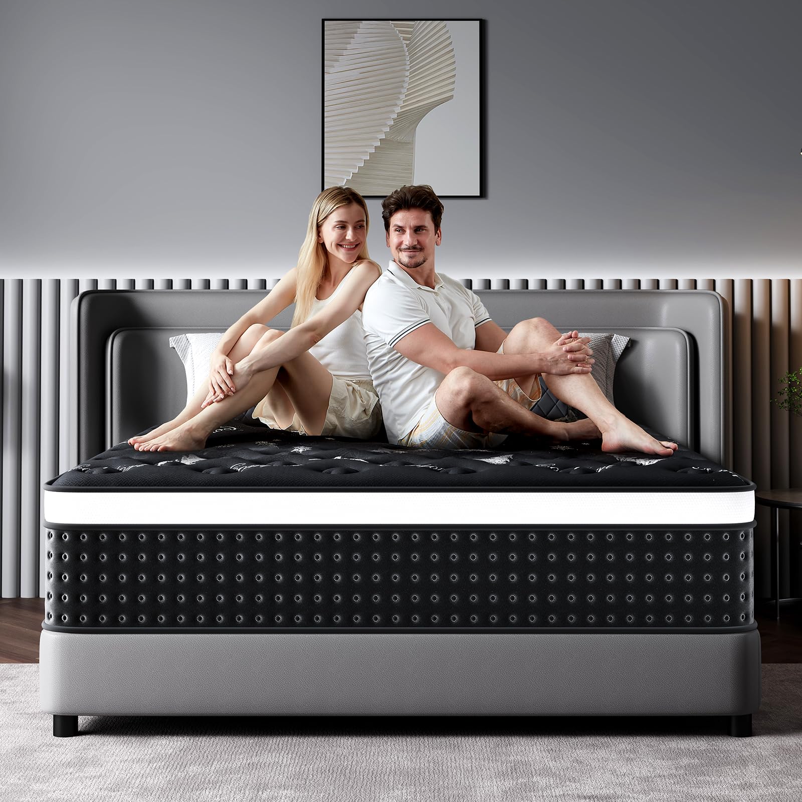 Photo 1 of Dkibcum Full Size Mattress, 12 Inch Memory Foam Mattress in a Box, Breathable Fabric, Pocket Springs Hybrid Mattress for Motion Isolation Pressure Relief, CertiPUR-US, Medium Firm Full Mattresses