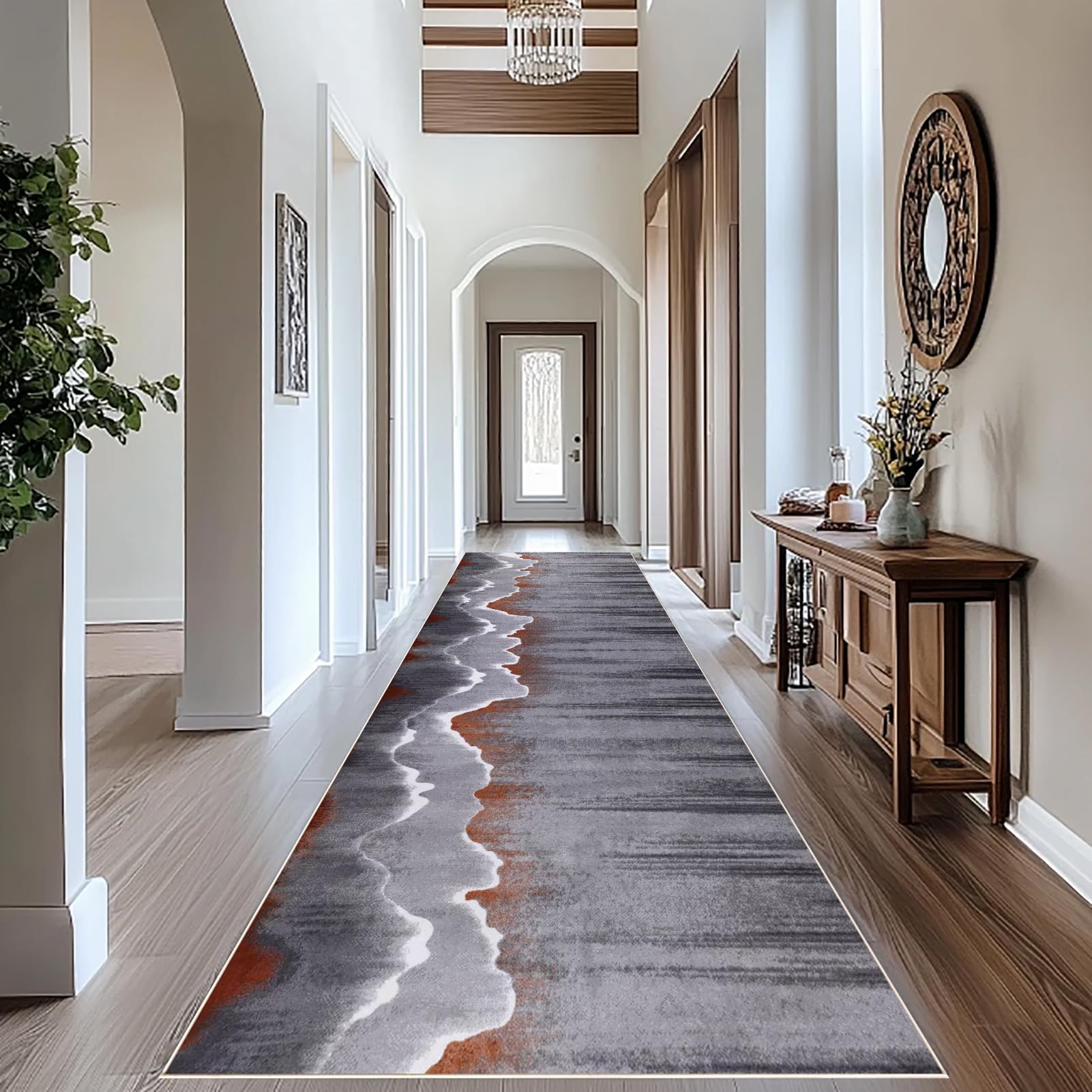 Rug Runners for Hallway Non Slip Carpet Runners for Hallways Long Kitchen Rug Washable Hall Runner mat 60 x 200 cm Area Rug Absorbent Carpet Floor Mat Narrow Corridor Rug Runner for Entrance Stair — image 1