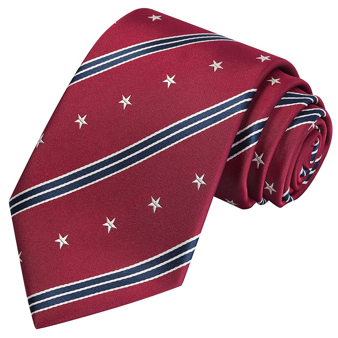 KissTies Mens Silk USA Tie Patriotic Necktie Stars N Stripes Ties