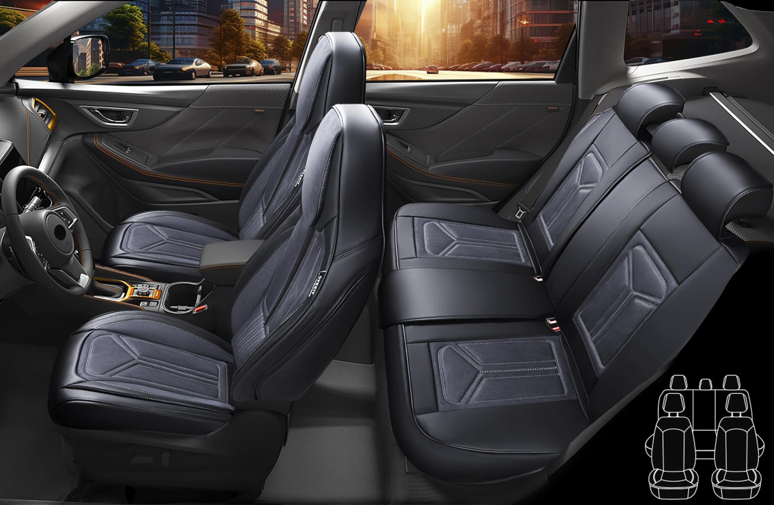 BREMER SITZBEZÜGE Coprisedili compatibili con Toyota RAV4 4. conducente e passeggero dal 2013 al 2019 P890 marrone/beige