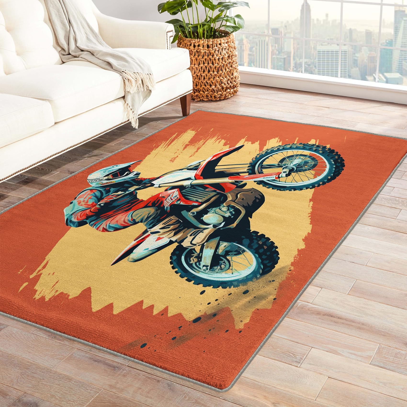 Amazon.com: Dirt Bike Rug & Home Decor - 5x8 Rug, Motocross Rugs