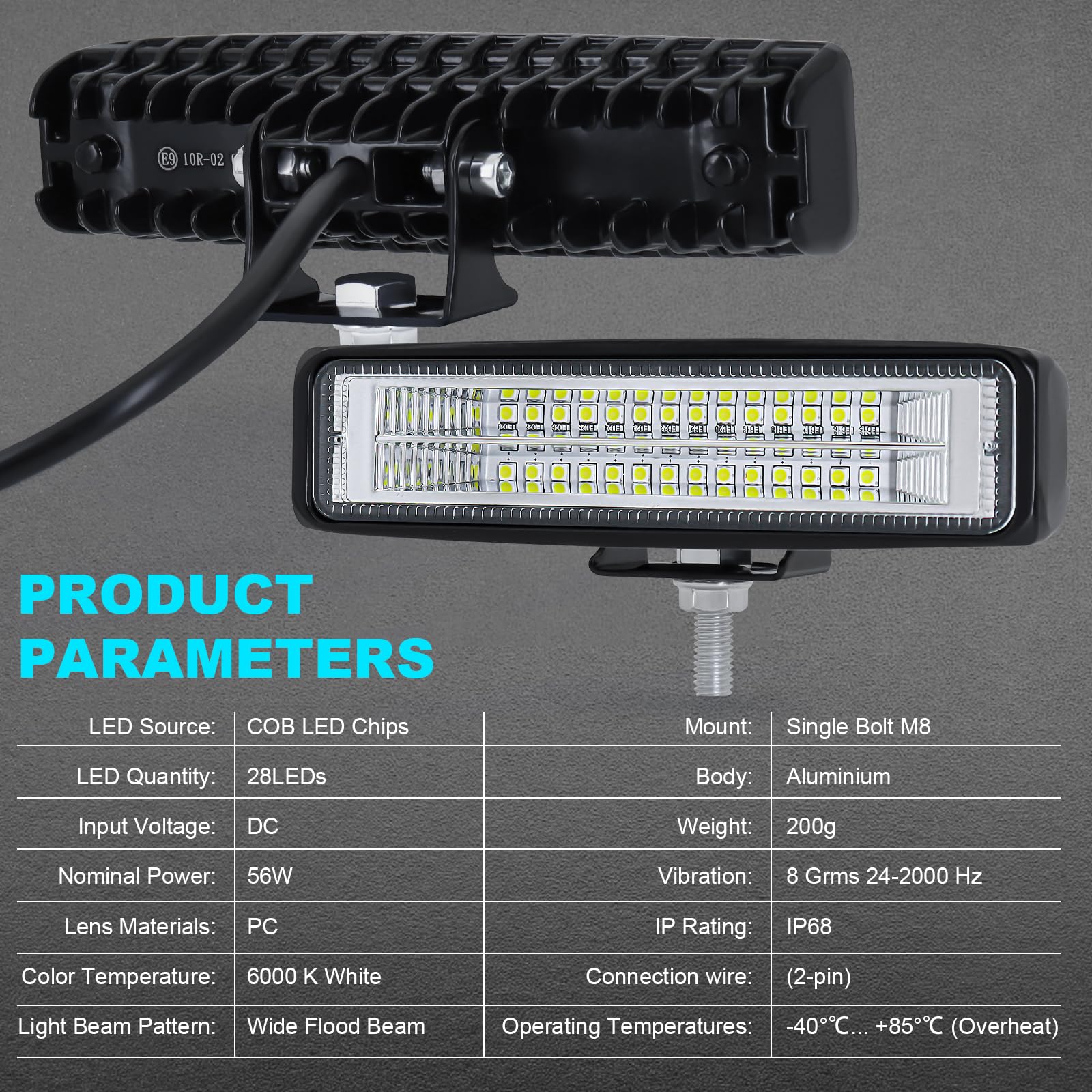 antom 2PCS 15cm Faretto Retromarcia Led Auto 12v, 56W Faretti da Lavoro a Led Supplementare per Moto Trattori Barca Camper Fuoristrada Escavatore