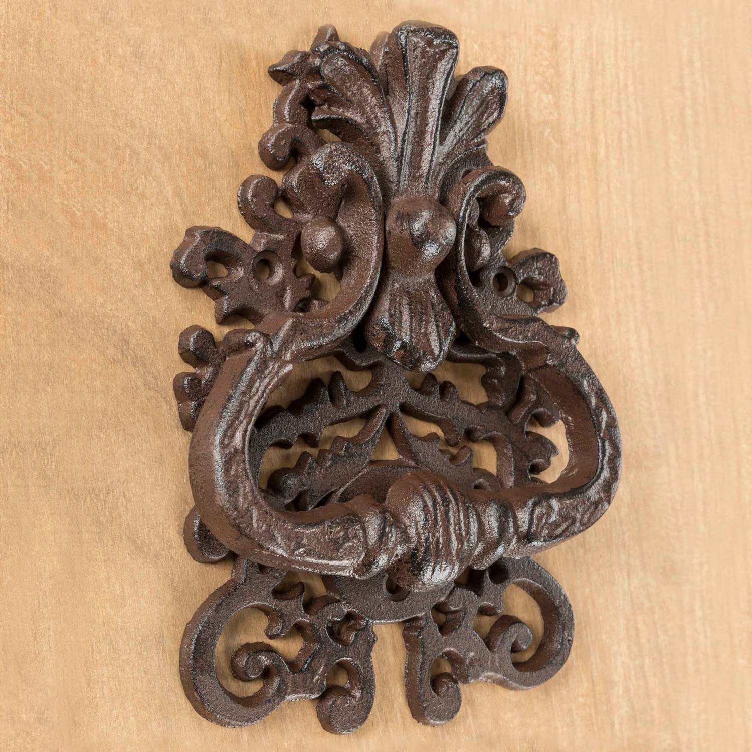 HOMESCAPES - Heurtoir de Porte décoratif en Fonte Marron – Motif Classique