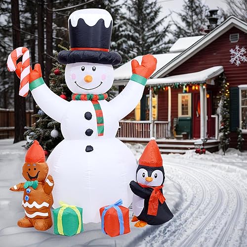 Miniatura 8 de Decoraciones inflables de Papá Noel de Navidad para patio al aire libre luces LED integradas de 6 pies de altura decoraciones de Navidad para