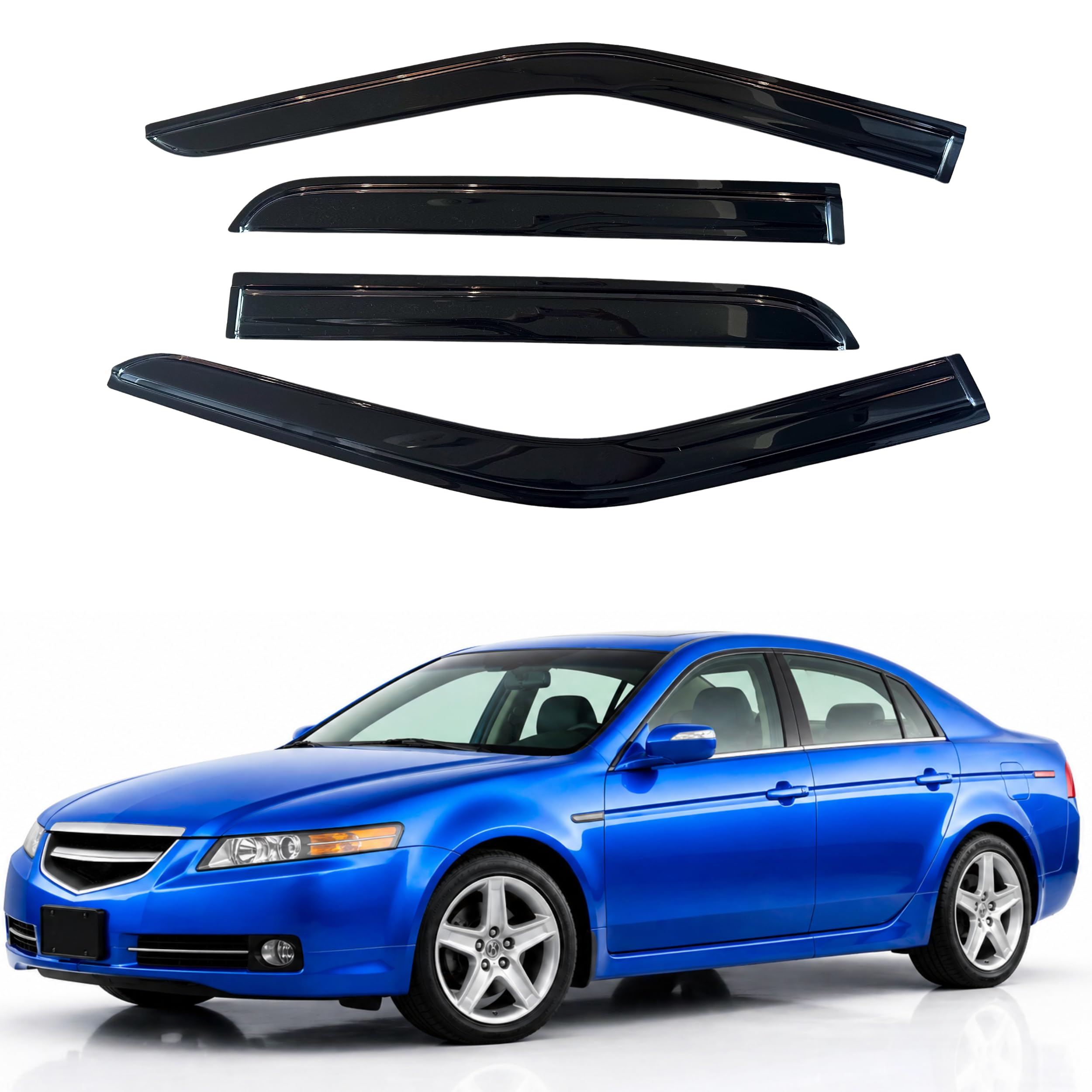 IG Window Visors Fit for 2004-2008 Acura TL, Out-Channel Rain Guards Vent Wind Deflectors 4PC, Car Accessories for 04-08 Acura TL