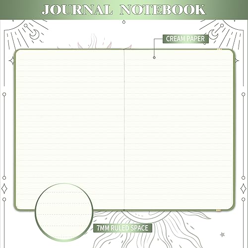 Miniatura 9 de Cuadernodiario a rayas  Cuaderno clásico de cuero sintético de papel grueso de alta calidad con bolsillo + separadores de páginas, regalos, bandas,