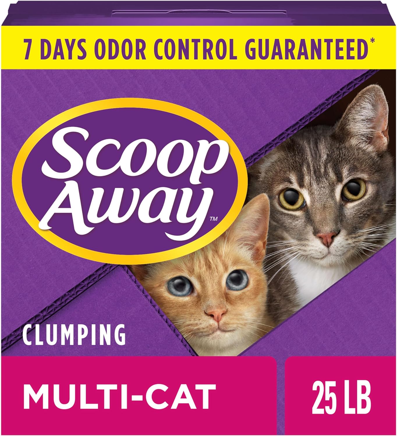 Scoop Away Multi-Cat Clumping Cat Litter, Meadow Fresh Scented, 25 Pounds (Package May Vary)