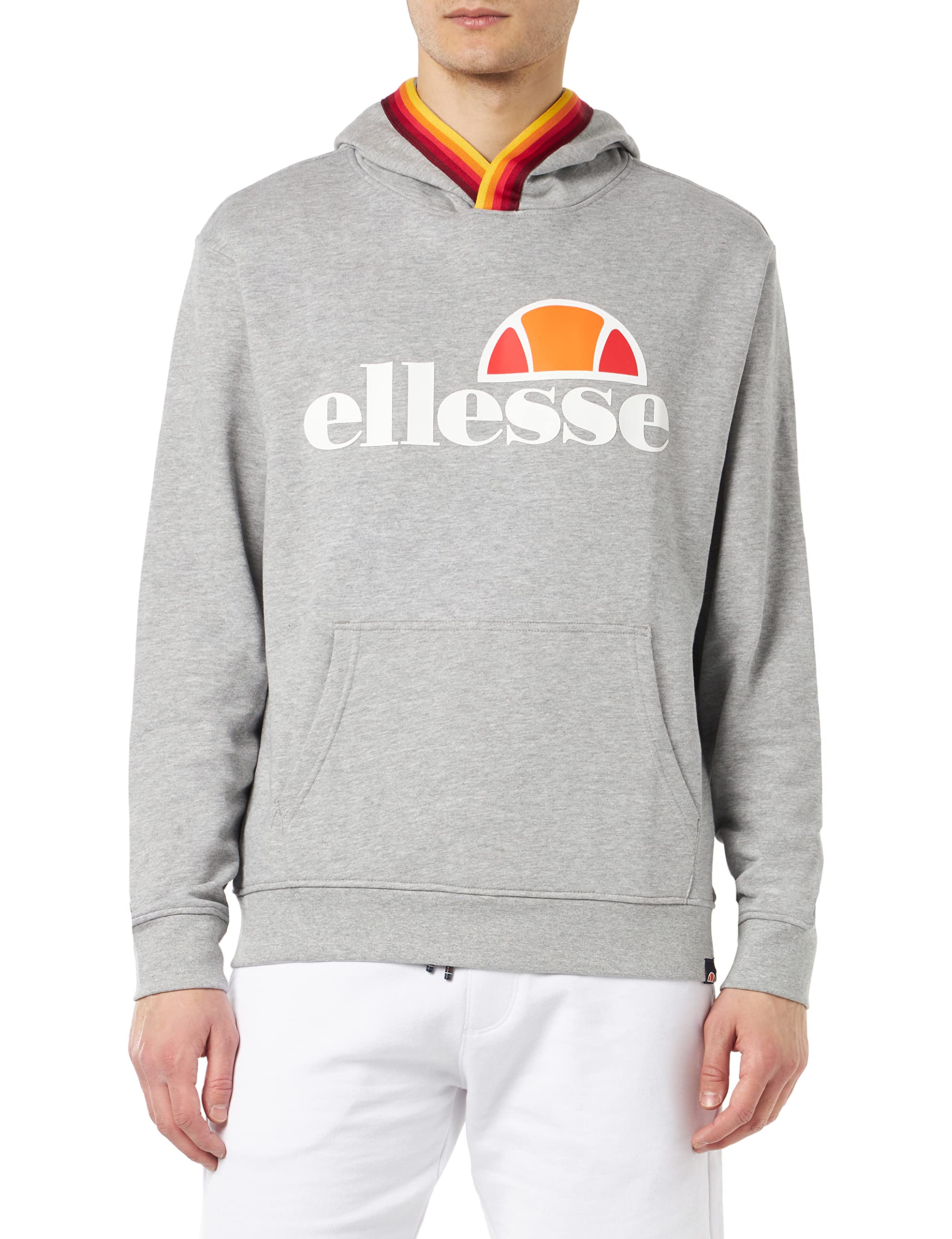 ELLESSE Men's Hoodie Sweatshirt, Grey Melange, XXL