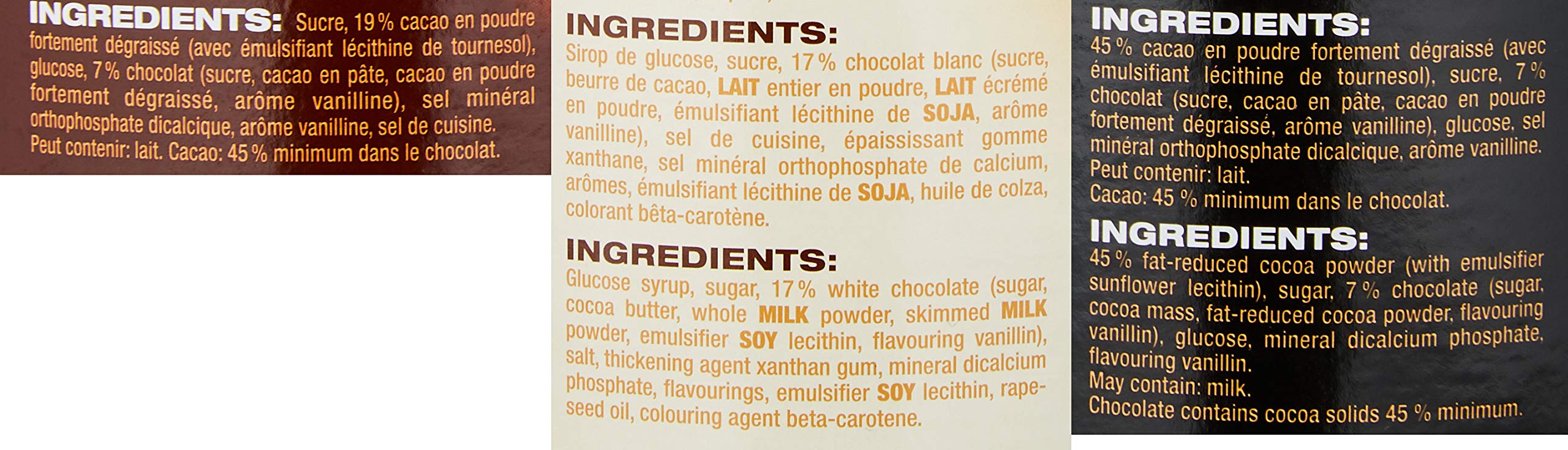 Caotina Original, Noir, Blanc, Cacao in Polvere con Cioccolata Svizzera, Bevande Calde, 3 x 500g