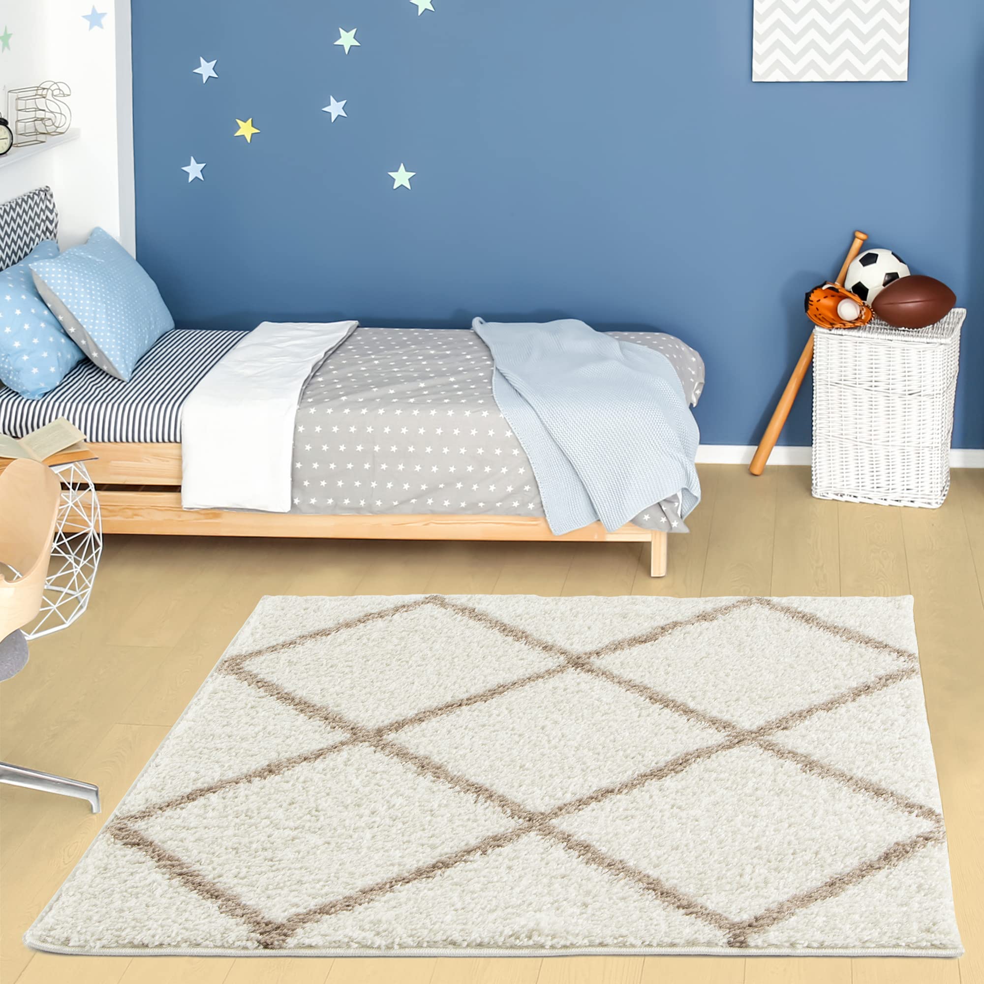 The Rugs Ivory Moroccan Shaggy Rug | 530
