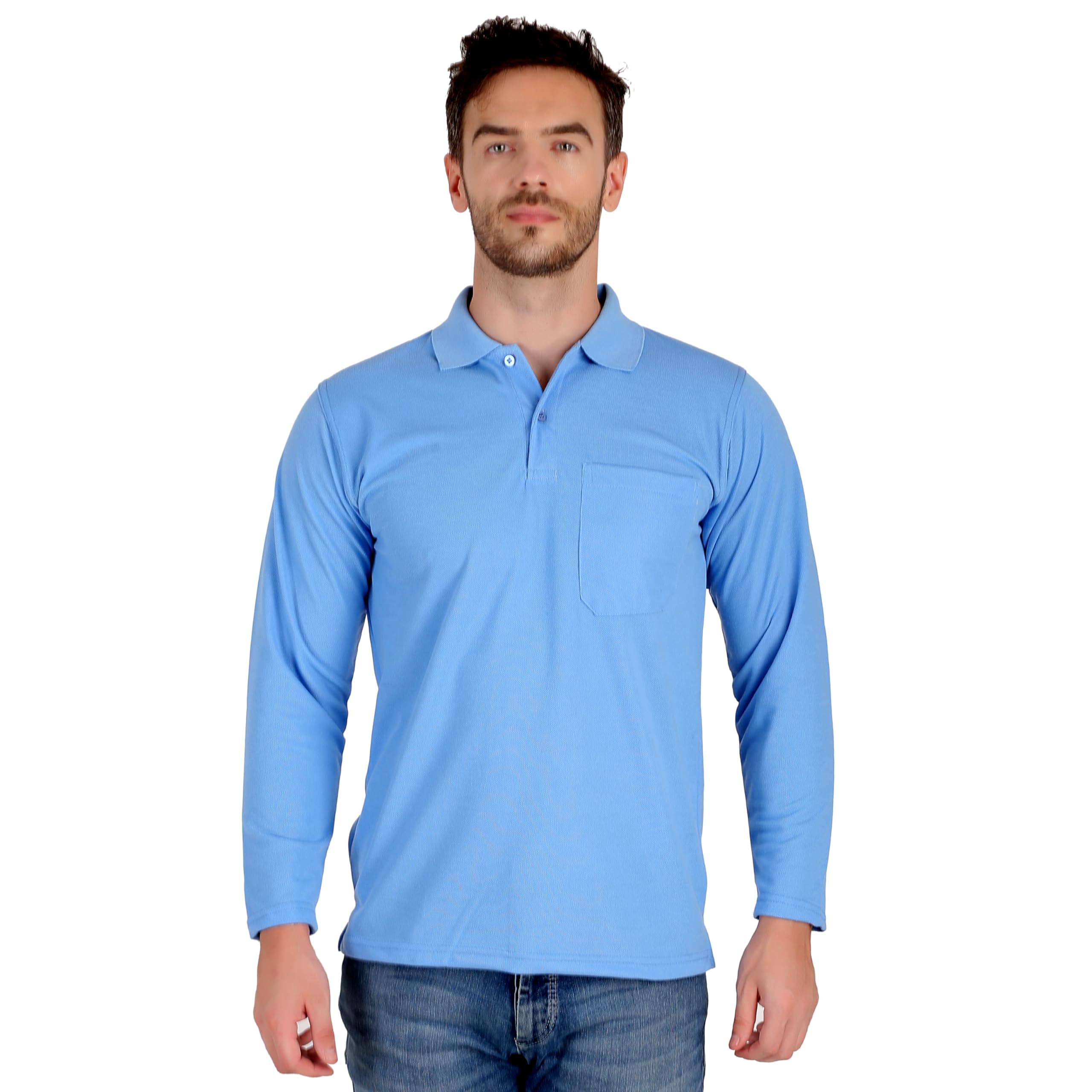 sman Polo T Shirt for Men with Pocket, Regular Fit, Full Sleeve Fancy Look-picture-34