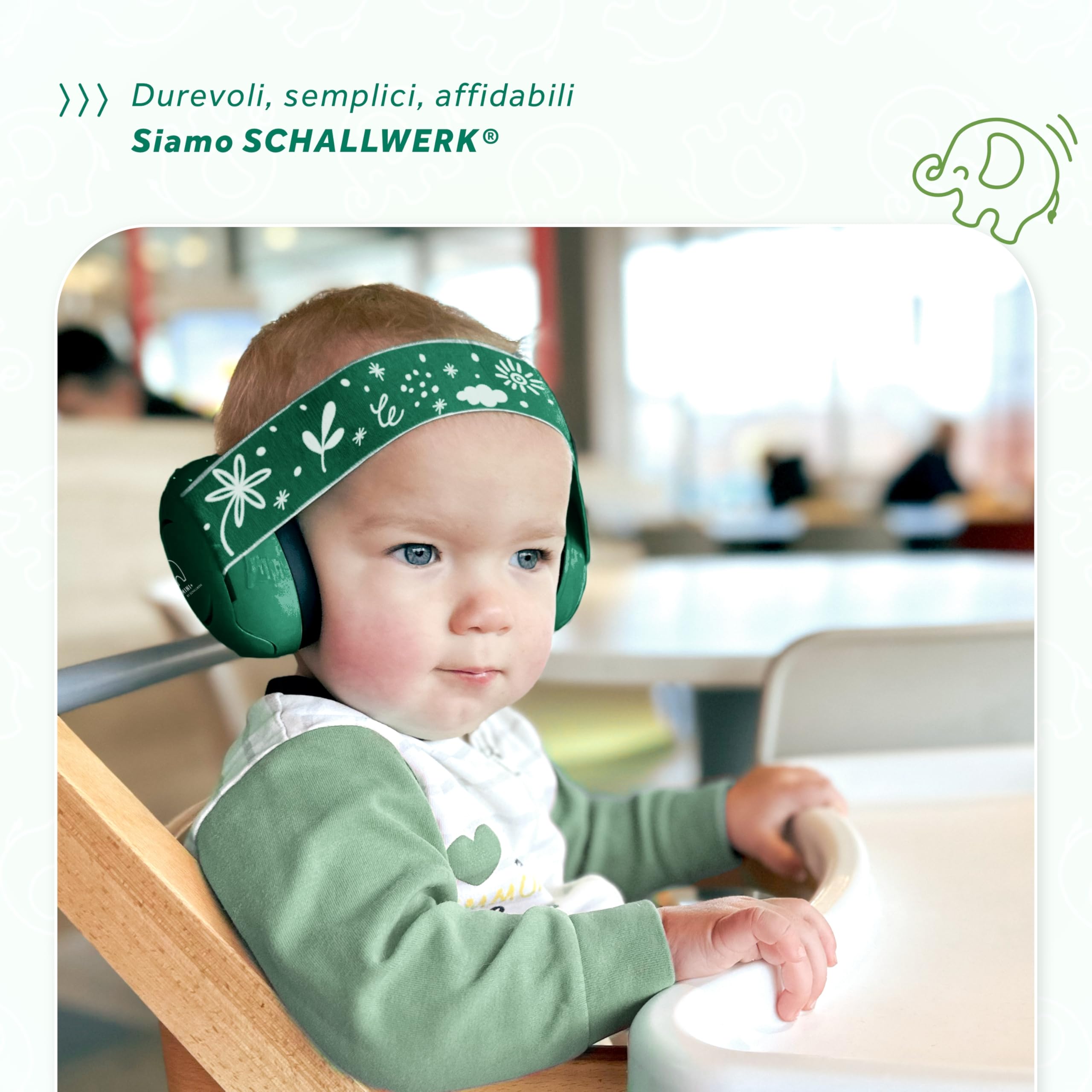 Schallwerk ® Mini+ Cuffie Antirumore Bambini - Protezione dell'udito per Bambini e Neonati - Cuffie Neonato Antirumore, Neonato, Bambino, Aereo, Rumore