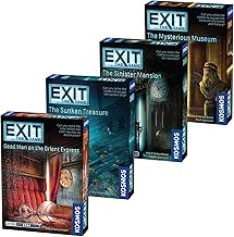 EXIT: The Game 4-Pack Escape Room Bundle | Season 3 | Dead Man on the Orient Express | Sinister Mansion | Sunken Treasure | Mysterious Museum | Family-Friendly, Cooperative Game | 1 to 4 Players