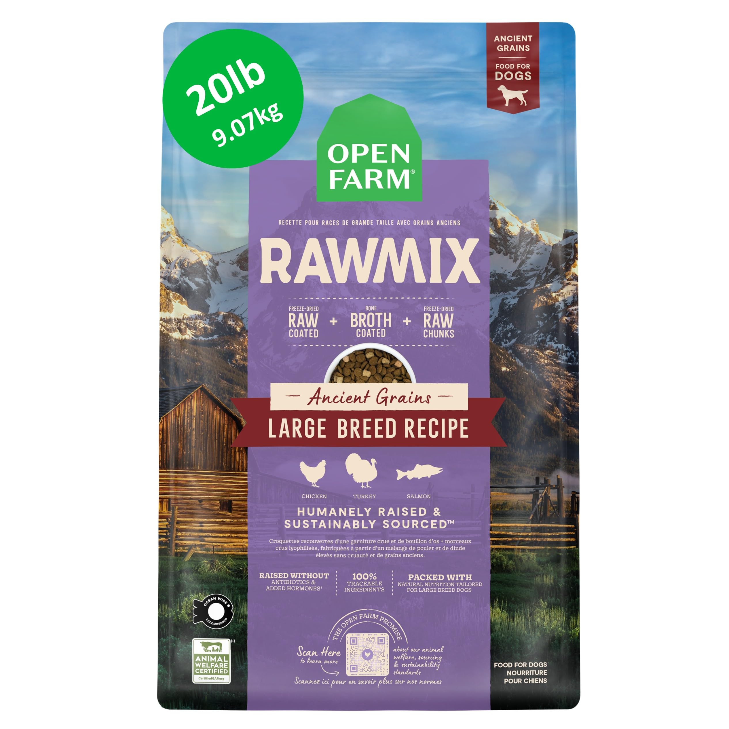 Open Farm RawMix Dry Dog Food with Ancient Grains for Large Breeds