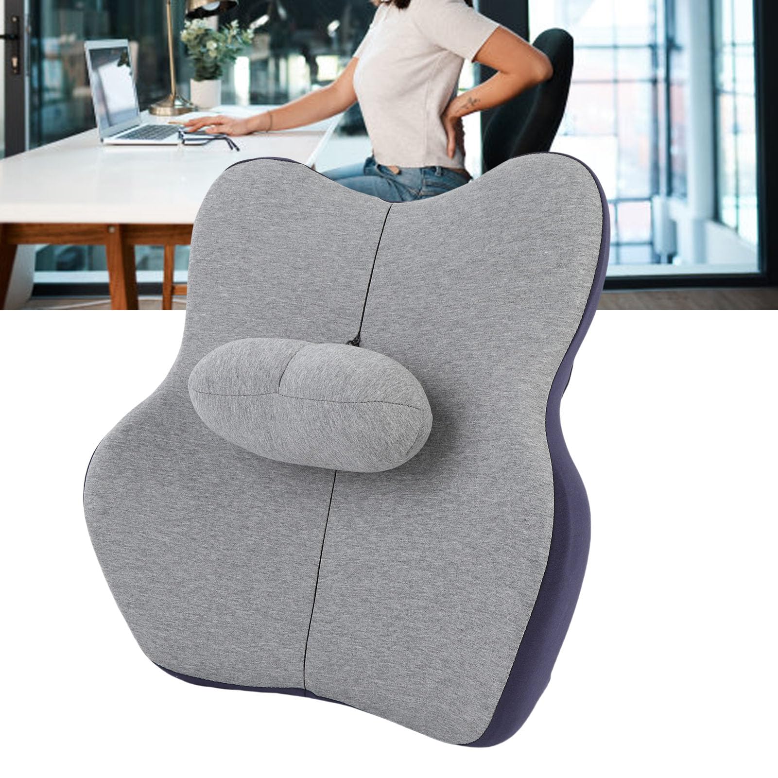 Yinhing Cuscino di Supporto Lombare per Ufficio, Cuscino di Supporto Lombare, Supporto Posteriore della Sedia Cuscino Lombare, Migliora la Postura Seduta, Memory Foam, Cinghie Regolabili
