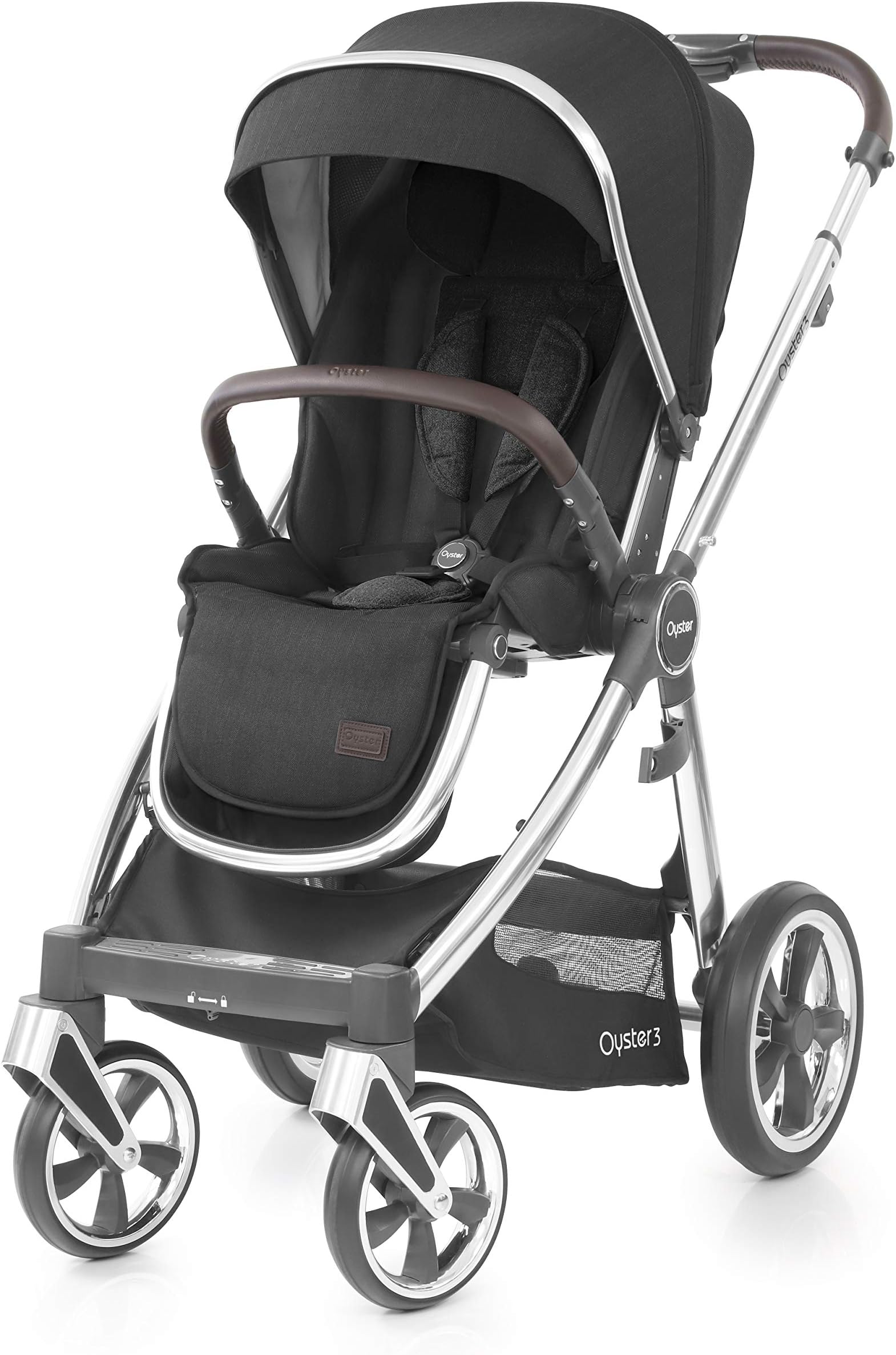 Babystyle Oyster 3 Pushchair Caviar Black on Mirror Chassis