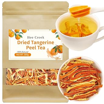 Hee Creek Dried Tangerine Peel Tea Strip 10.58oz/300g Dried Chenpi Herbal Tea, Dried Mandarin Orange Peel Chen Pi, Support Throat Comfort