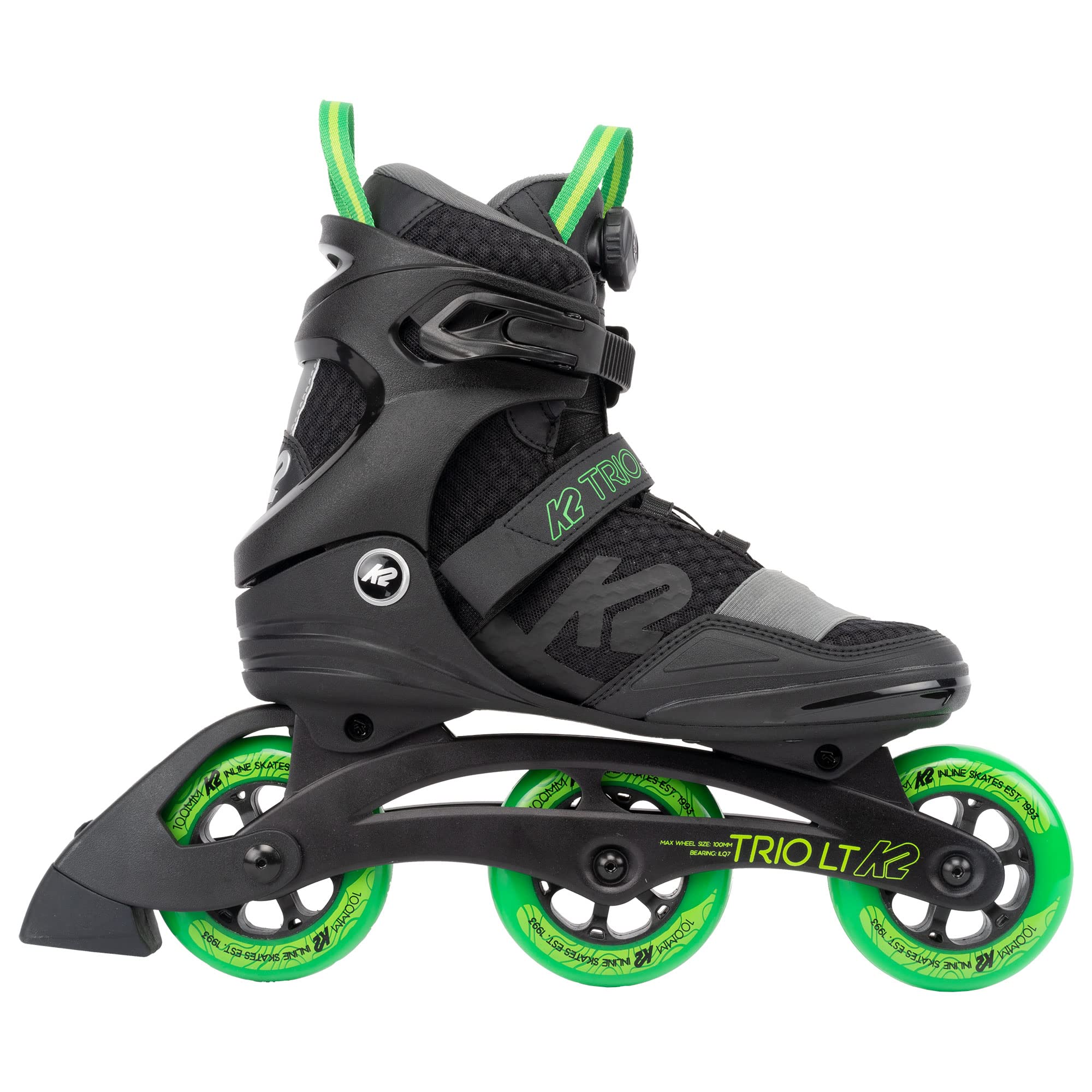 K2 Trio LT 100 BOA Inline Skate 2024 Black/Green