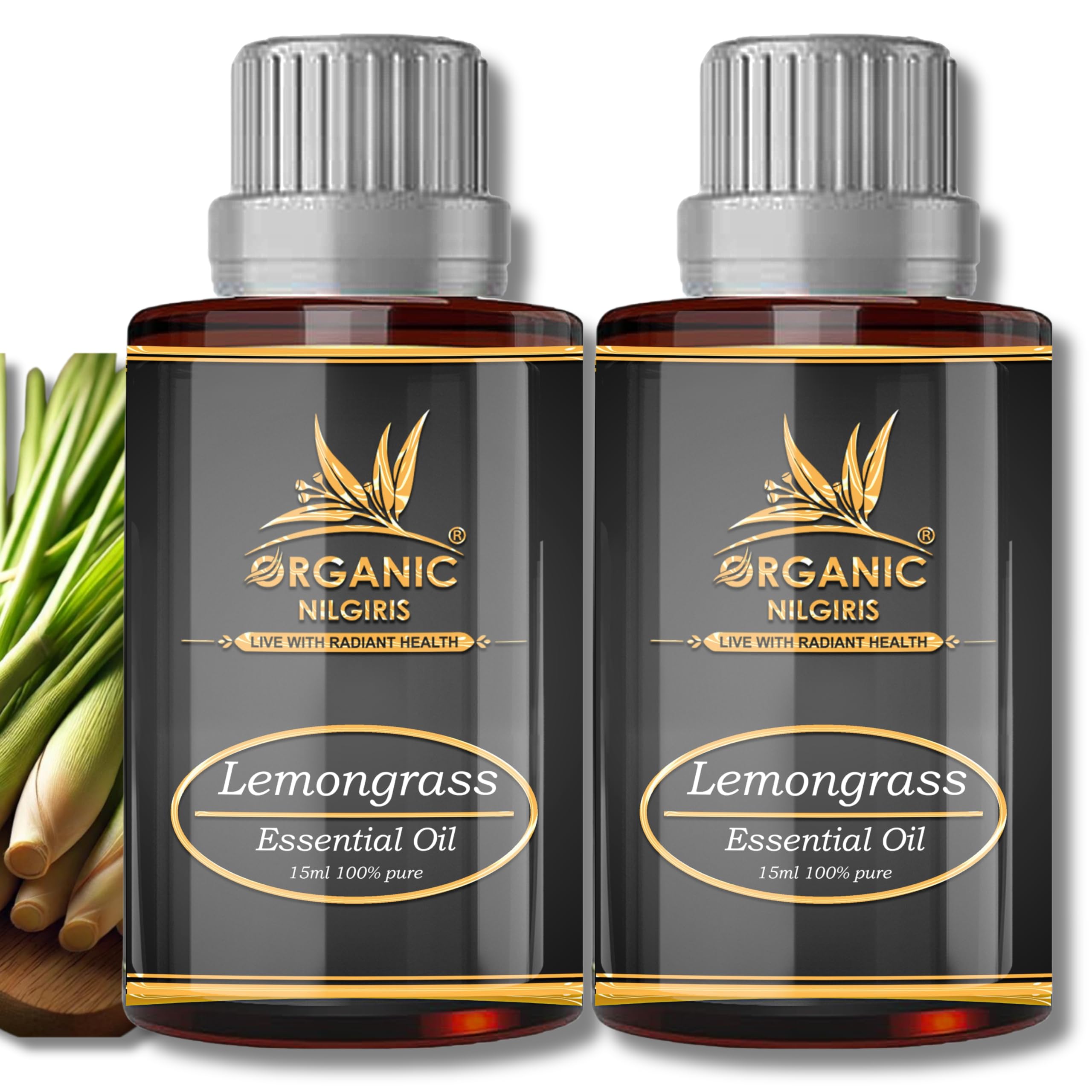 S Lemongrass Essential Oil: Natural Uplifting Aroma for Home Fragrance, Aromatherapy Bliss, Candle & Soap Making, Insect Repellent-(35Ml-2P)