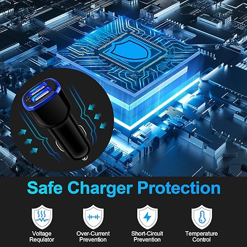 Miniatura 4 de Cargador de coche para iPhone, paquete de 3 unidades de 2.4 A, cargador USB de carga rápida para iPhone 16e 16 15 14 13 12 11 Pro Max SE XR XS X 8 7