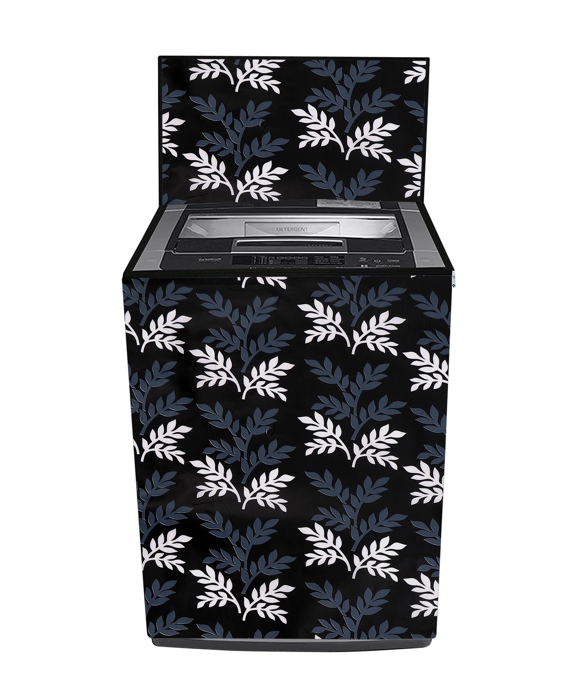 Washing Machine Cover Top Load Fully Automatic Compatible For Samsung, Godrej,Lg, Whirlphool 7 Kg, 7.5 Kg,8 Kg, 8.5 Kg , 9 Kg, 10 Kg, 11 Kg, 12 Kg Dimension 58DX60WX94H CM, Black Leaf.