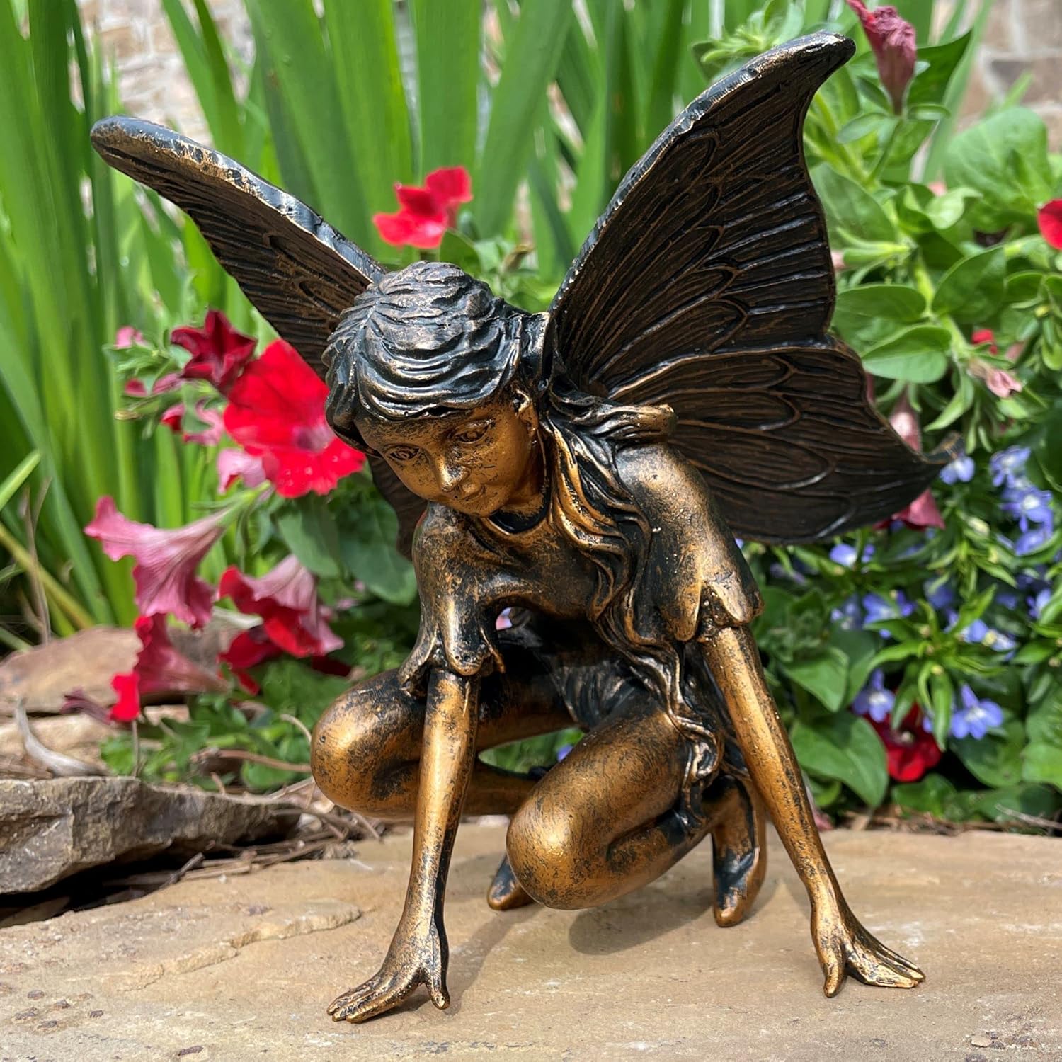 7 H Butterfly Fairy in Bronze Finish Home Patio & Garden Statue Indoor Outdoor Figurine