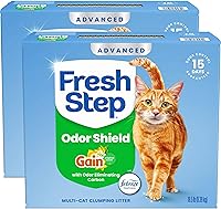 Fresh Step Odor Shield Multi-Cat Clumping Litter with Febreze Gain Scent, 37 lb Pack of 2 - 15-Day Odor Control