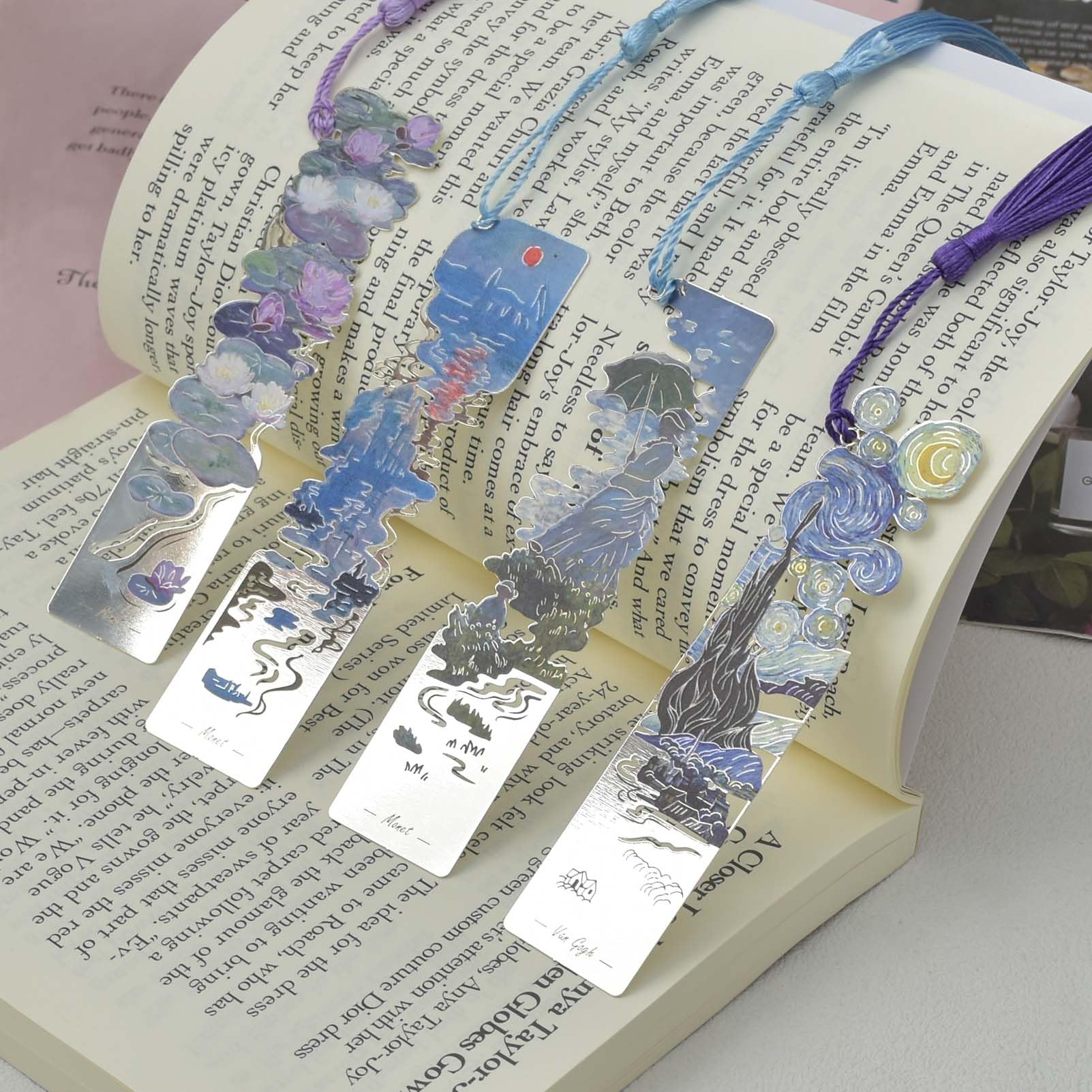 Snylcce 4PCS Metal Flower Bookmarks Set - Image 4