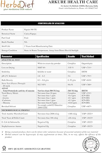 Miniatura 5 de Herbadiet Suplementos de enzimas digestivas | Cápsulas de bromelina y extracto de papaína de 500 mg | Enzimas proteolíticas con lipasa lactasa