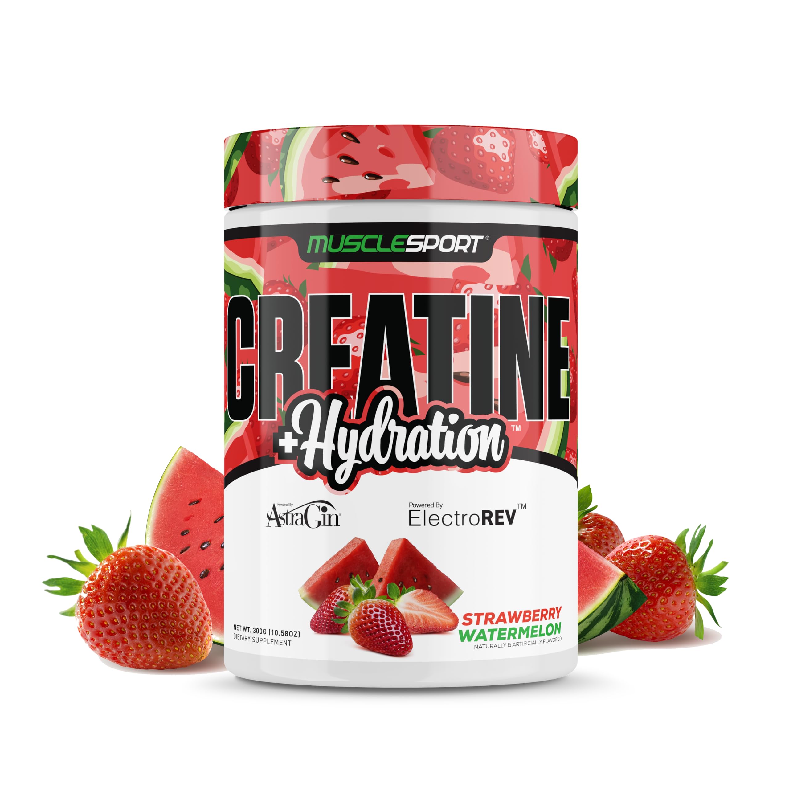 Musclesport Creatina com eletrólitos, creatina monohidratada 5 g, 300 g