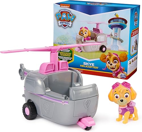 Paw Patrol, Skye's Helicopter, vehículo de juguete con figura de acción coleccionable, juguetes para niños y niñas de 3 años en adelante disponible en Yaxa Colombia