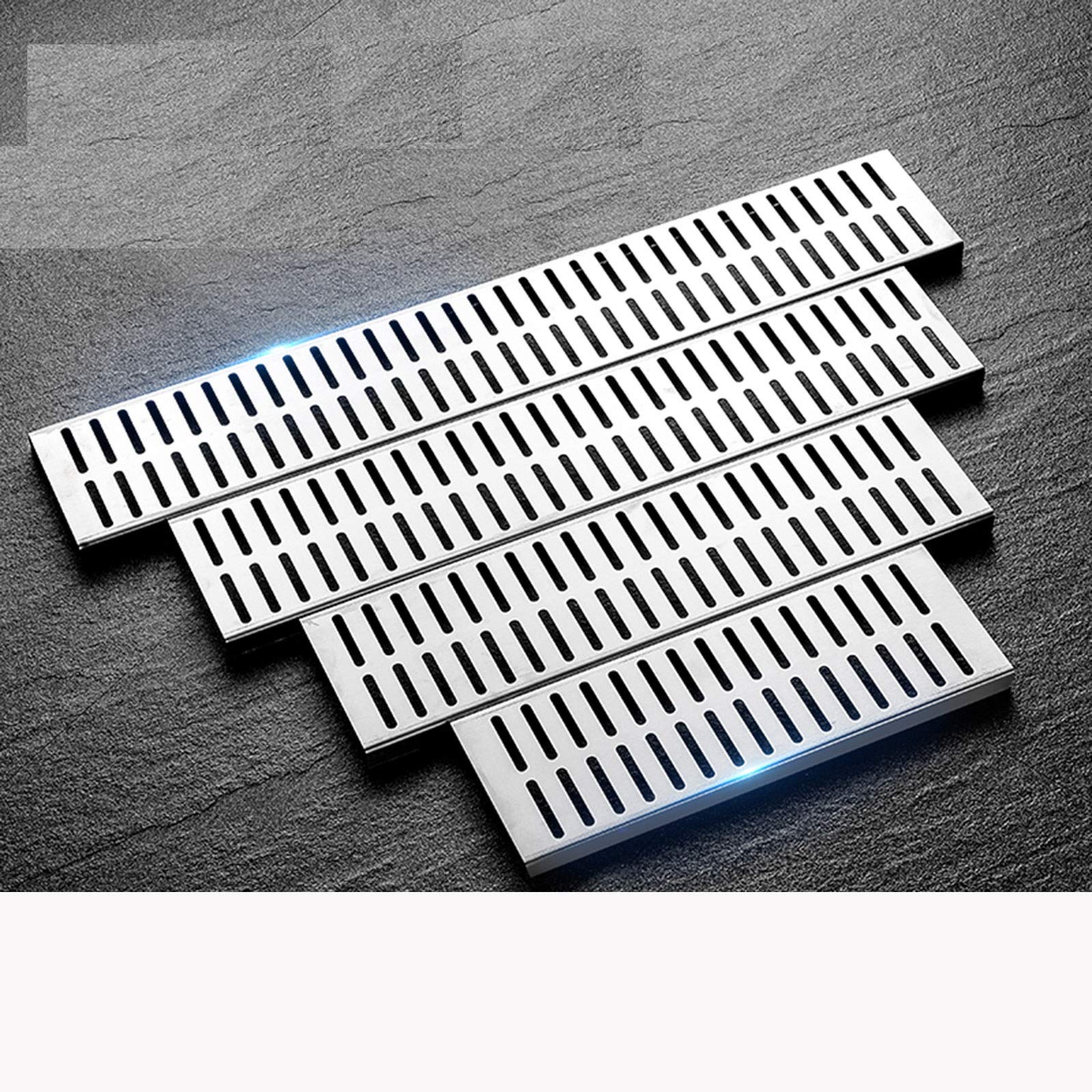 Linear Shower Drain, Stainless Steel Grate Trench Cover Large Displacement  Water Grille Panel Anti-clogging Anti-rust Square Floor Drain Cover, 14  Sizes (Color : Silver, Size : 120x10x1.6cm) : Buy Online at Best