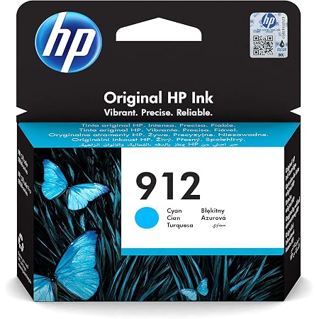 HP 912 3YL77AE, Cian, Cartucho de Tinta Original, Compatible con impresoras  de inyección de tinta HP OfficeJet Pro Series 8010, 8020 : Amazon.es:  Informática