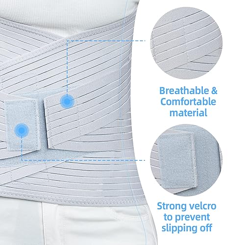Miniatura 4 de Solmyr Soporte lumbar para espalda, faja abdominal, cinturón de soporte de cintura inferior, cinturón de soporte de espalda, envoltura de