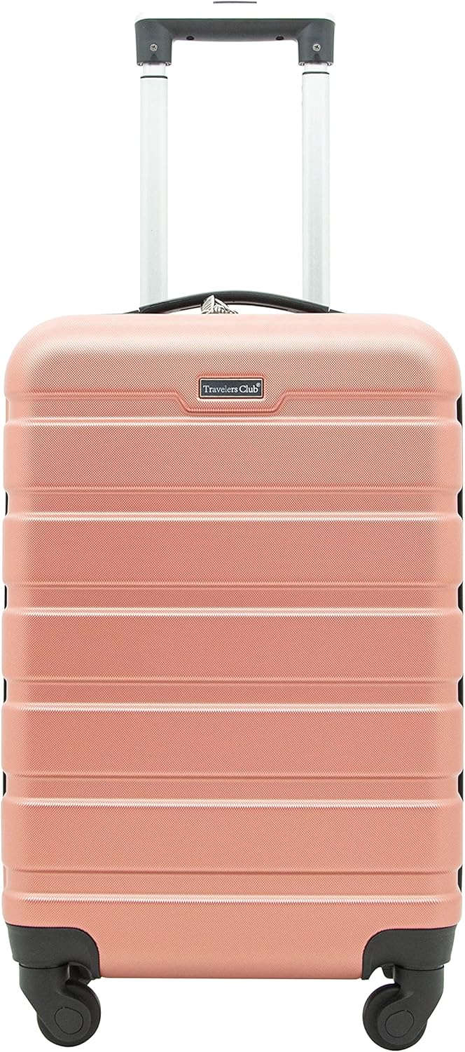 Travelers Club Harper Luggage, Rose Gold, 20Inch CarryOn