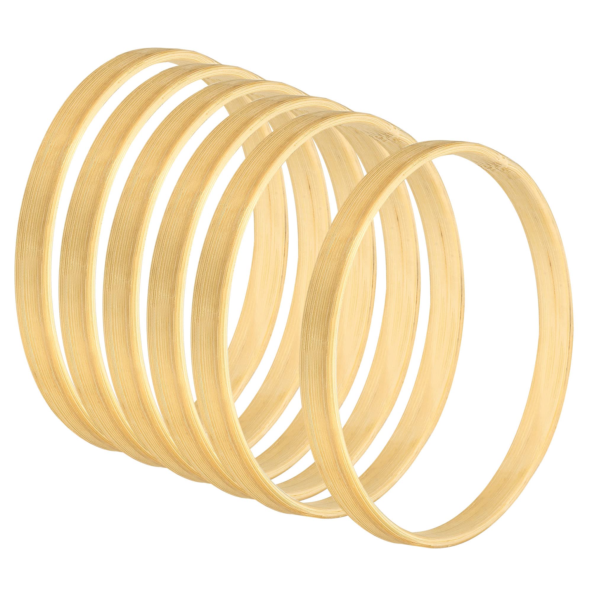 PATIKIL 3.9 Inch Wooden Bamboo Floral Hoop, 6Pack Craft Rings for DIY Wedding Wreath Decor Dream Catcher and Hanging Crafts