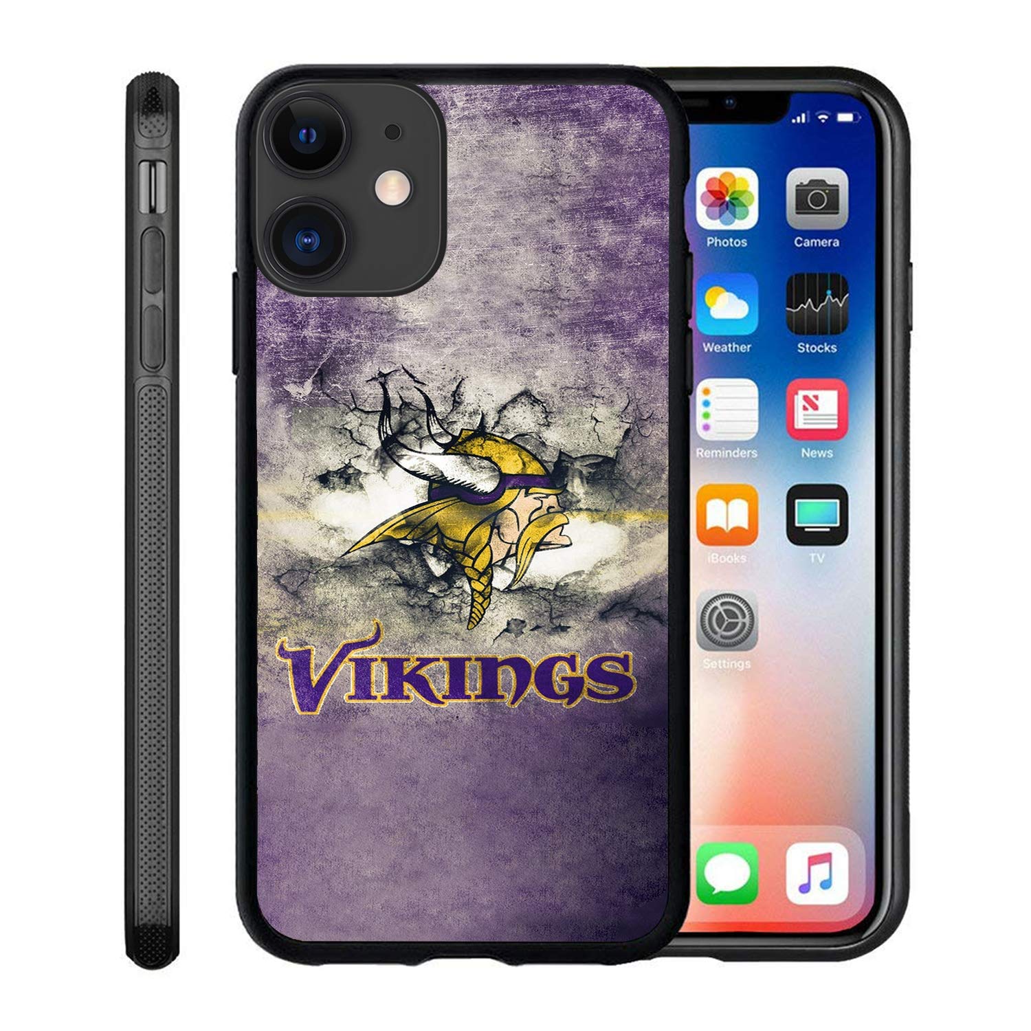 Custom Phone Case for iPhone 12 Pro Max Viking Flexible Slim Soft TPU Minnesota Phone Case Scratch-Resistant Shockproof Protective Anti-Slip Back Cover